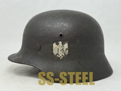 Heer M35 Double Decal Camo Helmet -PIONIER Unit Marked - Image 17