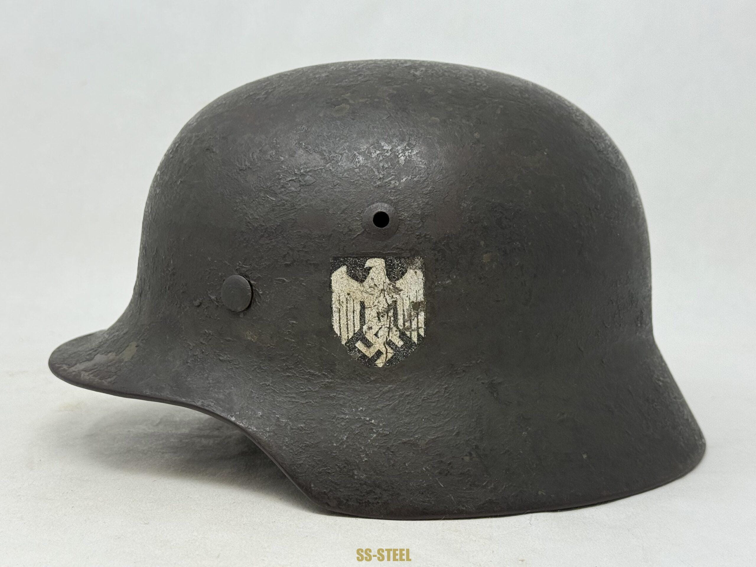 Heer M35 Double Decal Camo Helmet -PIONIER Unit Marked - Image 17