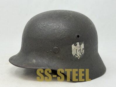 Heer M35 Double Decal Camo Helmet -PIONIER Unit Marked - Image 2