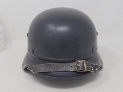 Sharp, Beaded Luftschutz Polizei M35 Helmet, Bordered Decals. - Image 2