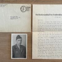 US VET Letter Home on REICHSMARSCHALL Goering Stationary