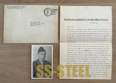 US VET Letter Home on REICHSMARSCHALL Goering Stationary