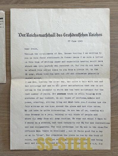 US VET Letter Home on REICHSMARSCHALL Goering Stationary - Image 4