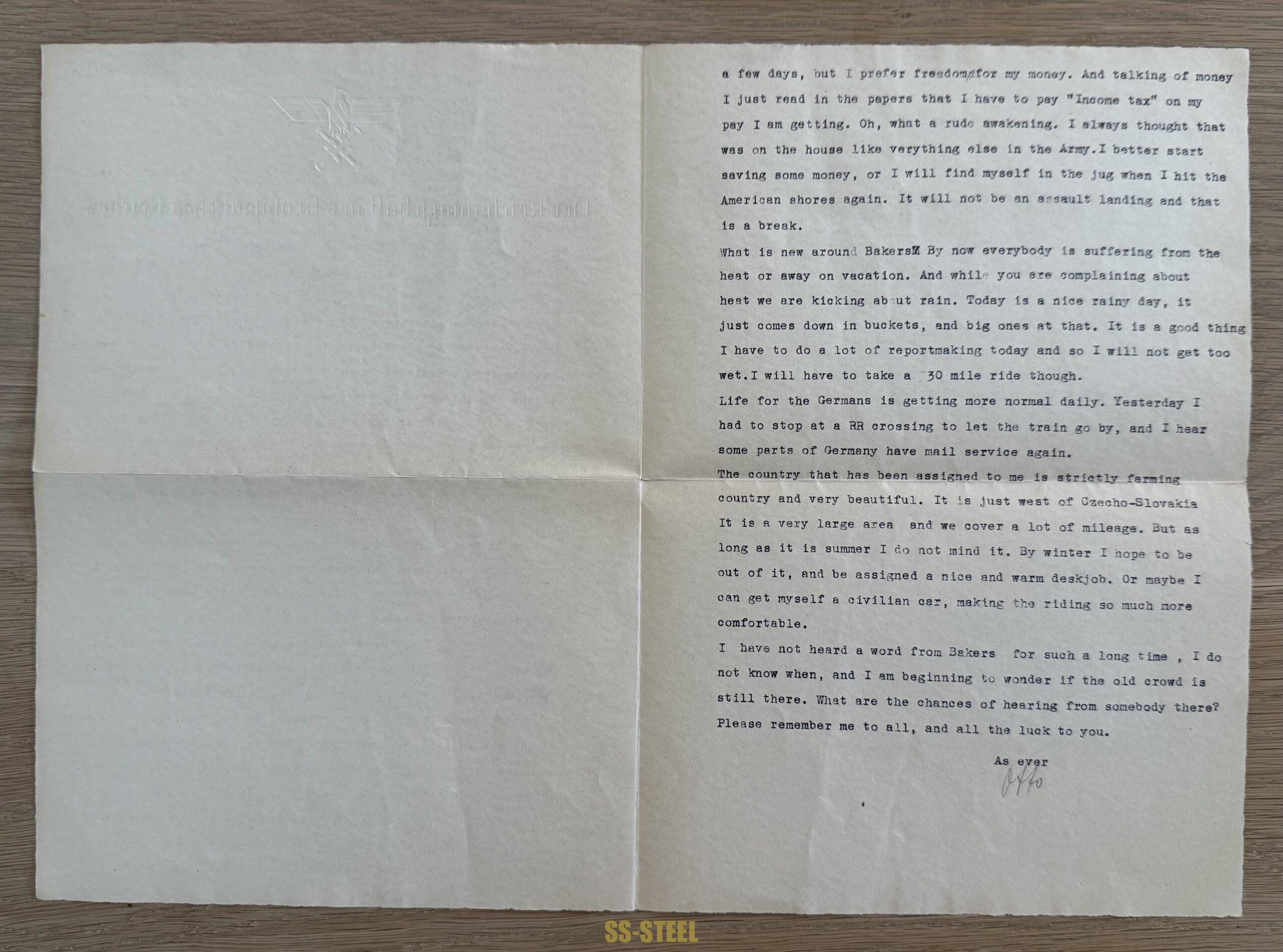 US VET Letter Home on REICHSMARSCHALL Goering Stationary - Image 7