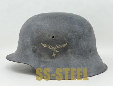 Luftwaffe M42 Single Decal Whitewash Camo Helmet - Image 2