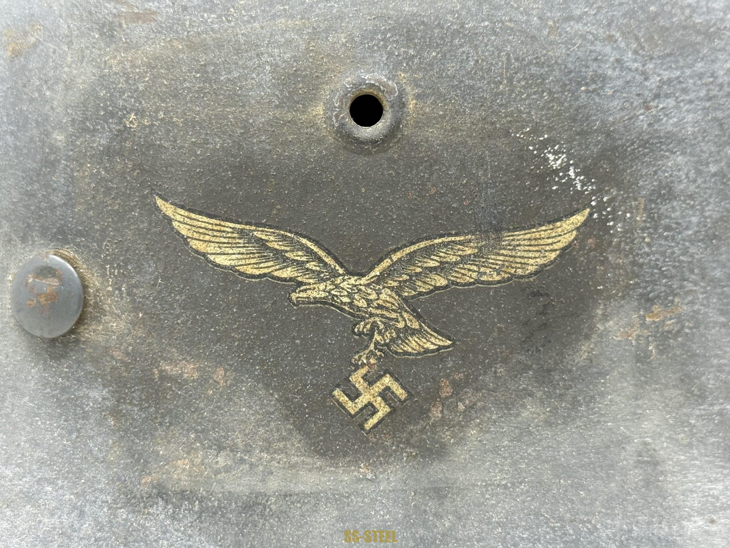 Luftwaffe M42 Single Decal Whitewash Camo Helmet - Image 14