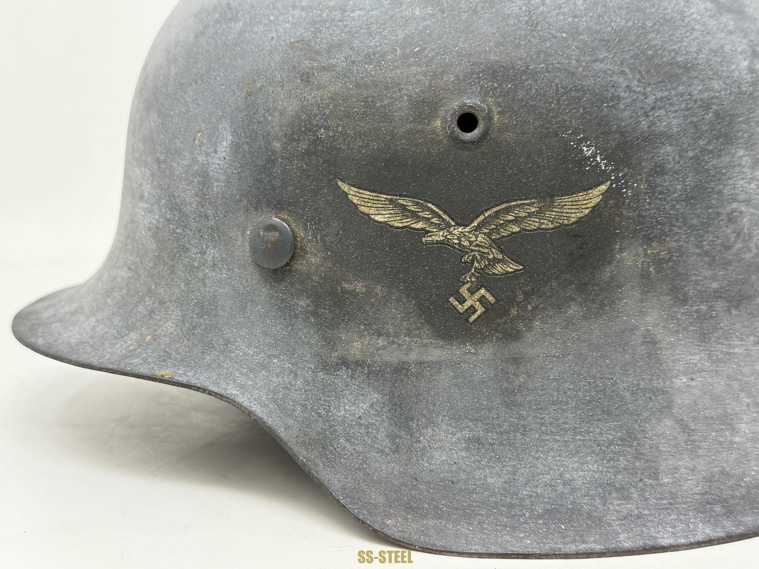Luftwaffe M42 Single Decal Whitewash Camo Helmet - Image 13