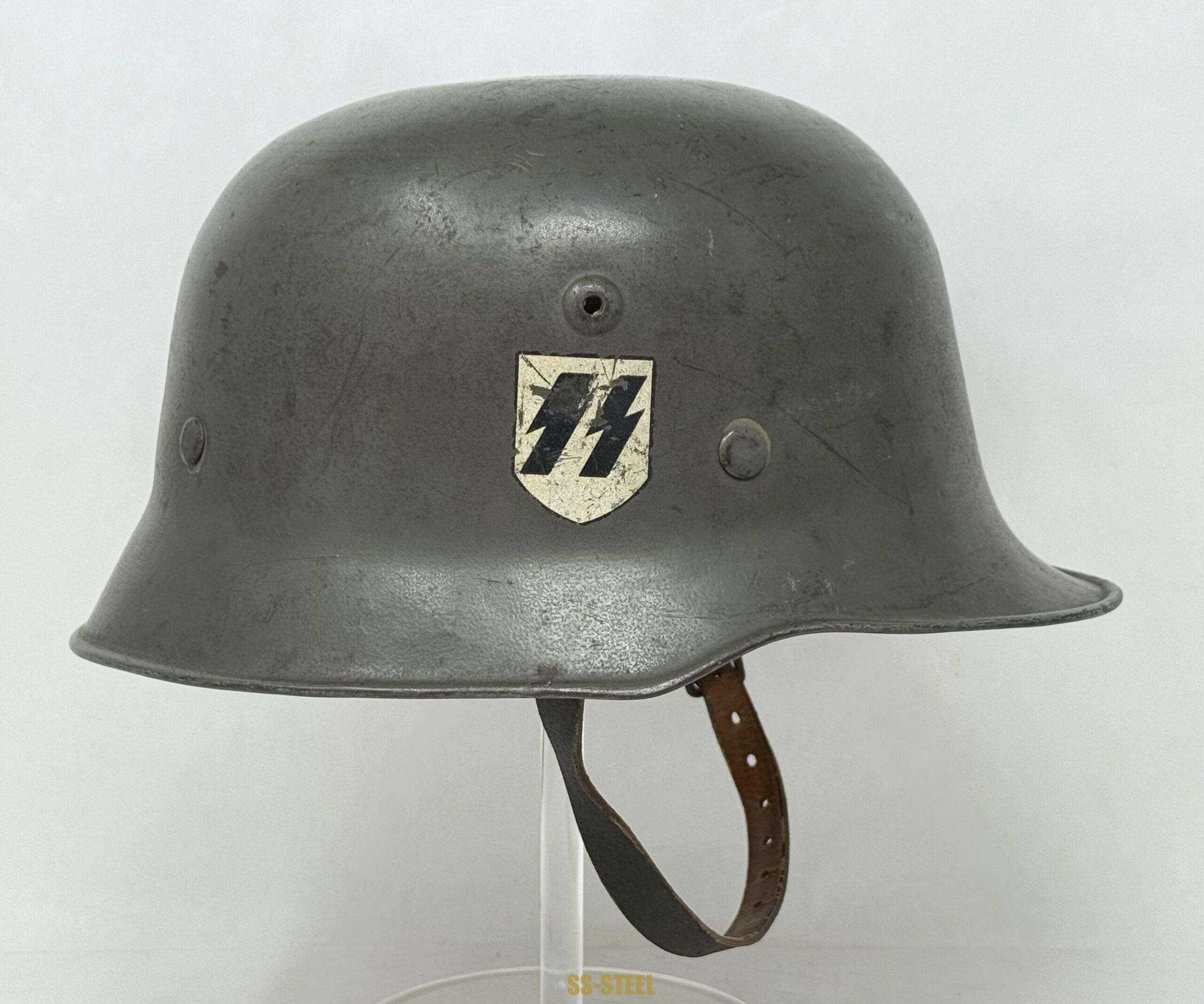 M34 SS ‘Sicherheitsdienst SD’ double decal Edelstahl Helmet