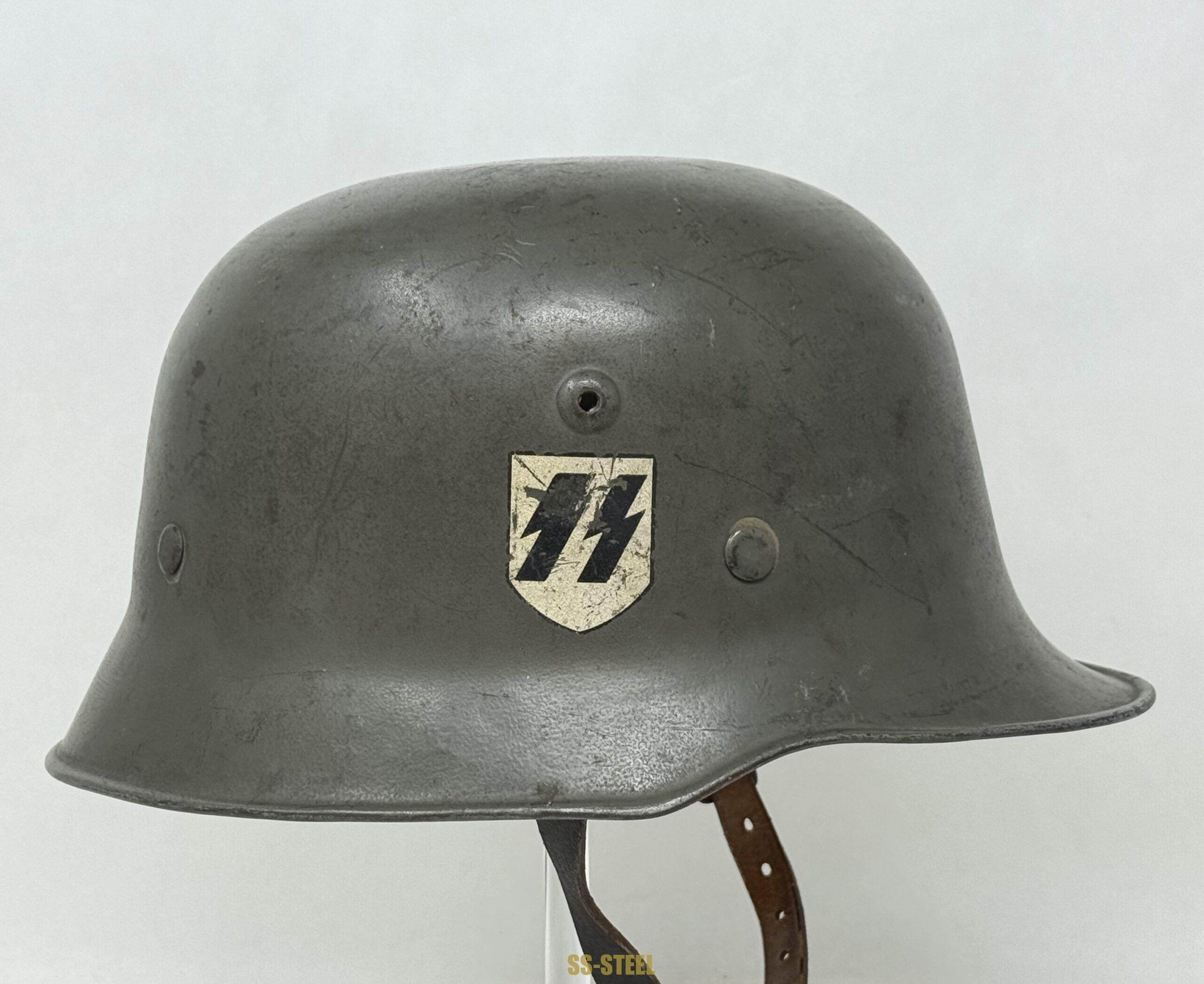 M34 SS ‘Sicherheitsdienst SD’ double decal Edelstahl Helmet - Image 2