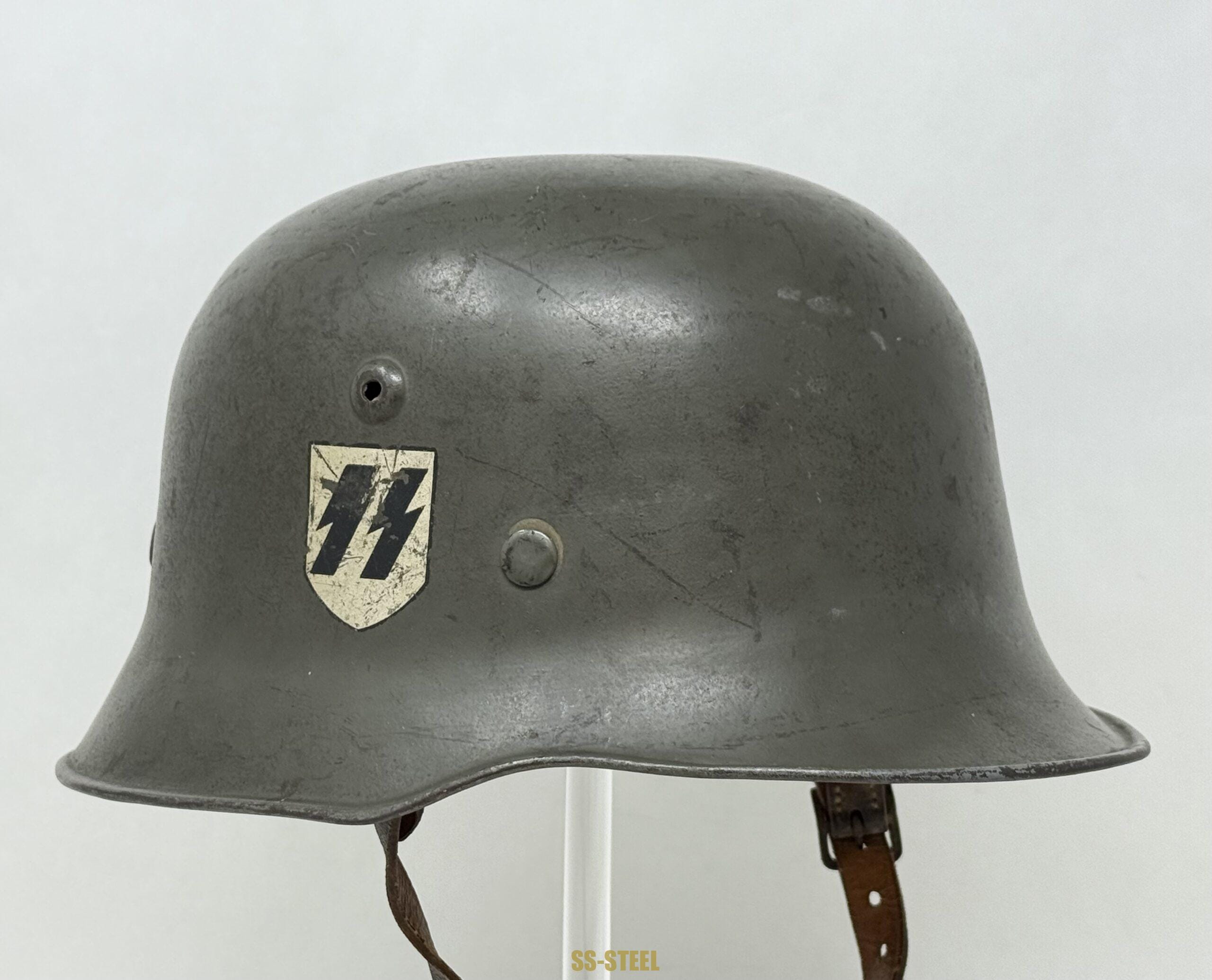 M34 SS ‘Sicherheitsdienst SD’ double decal Edelstahl Helmet - Image 3