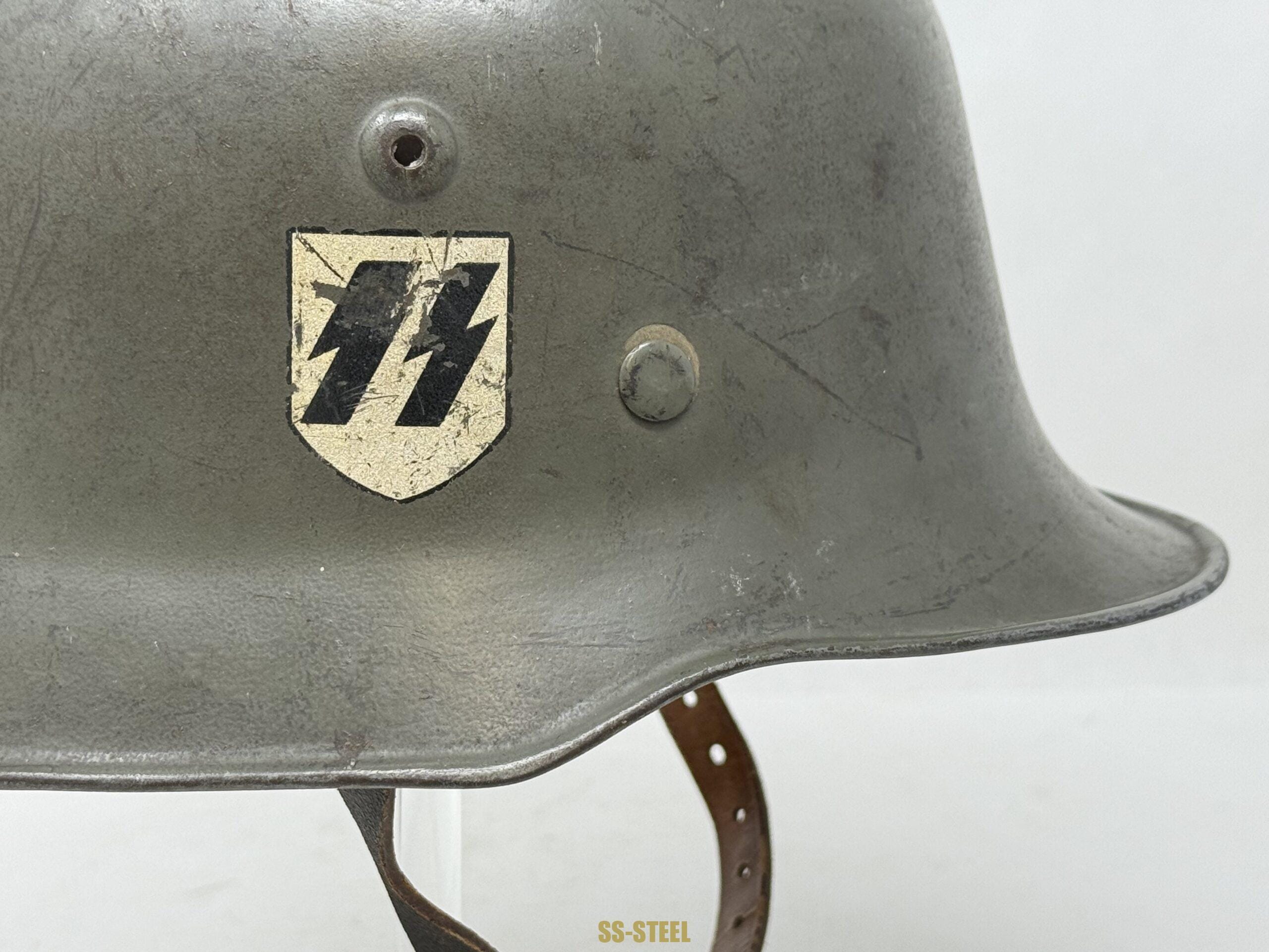 M34 SS ‘Sicherheitsdienst SD’ double decal Edelstahl Helmet - Image 15