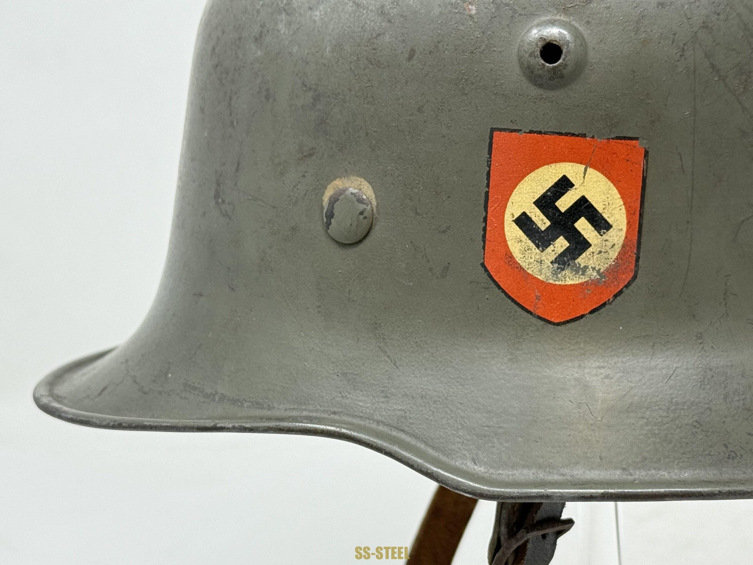 M34 SS ‘Sicherheitsdienst SD’ double decal Edelstahl Helmet - Image 18