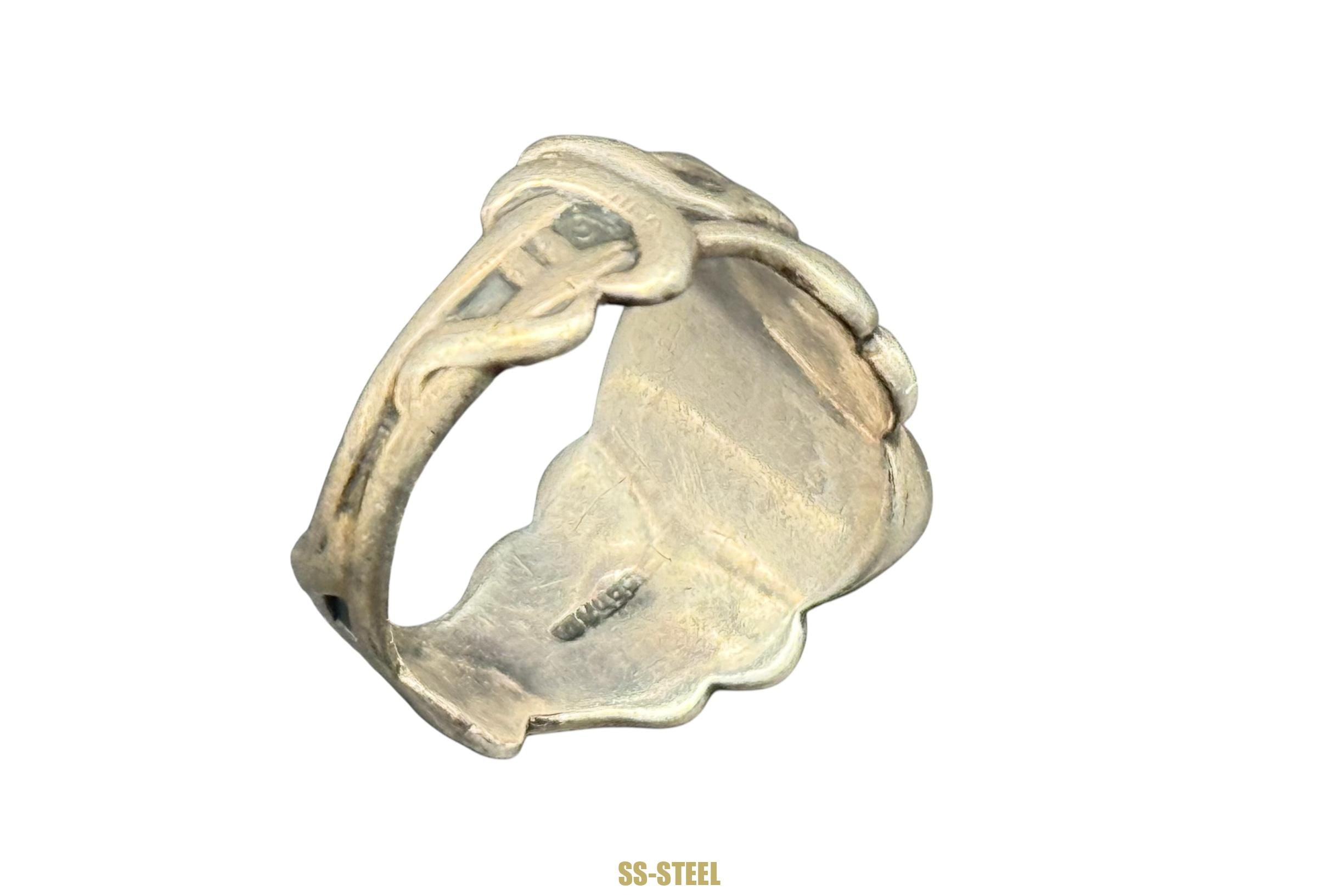 WWII Totenkopf Skull Canteen Ring - Image 15