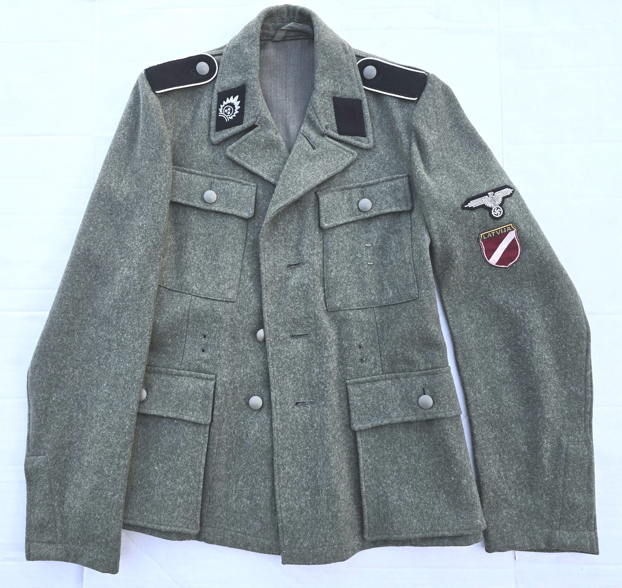 Likely Re-badged Waffen-SS M43 Tunic- Latvian Freiwillege - Image 2