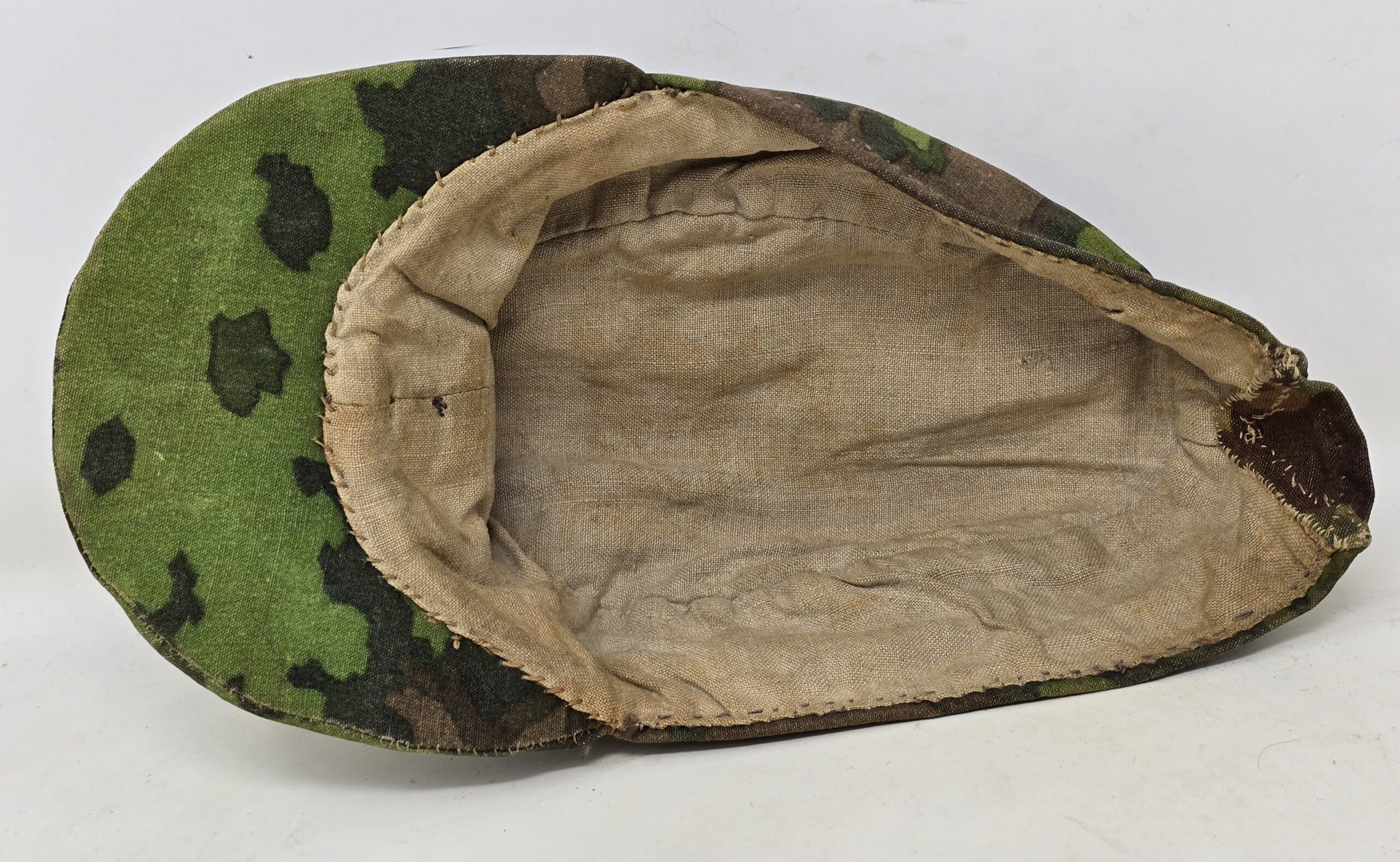 Interesting Field-Made Waffen-SS Camouflage Cap - Image 12