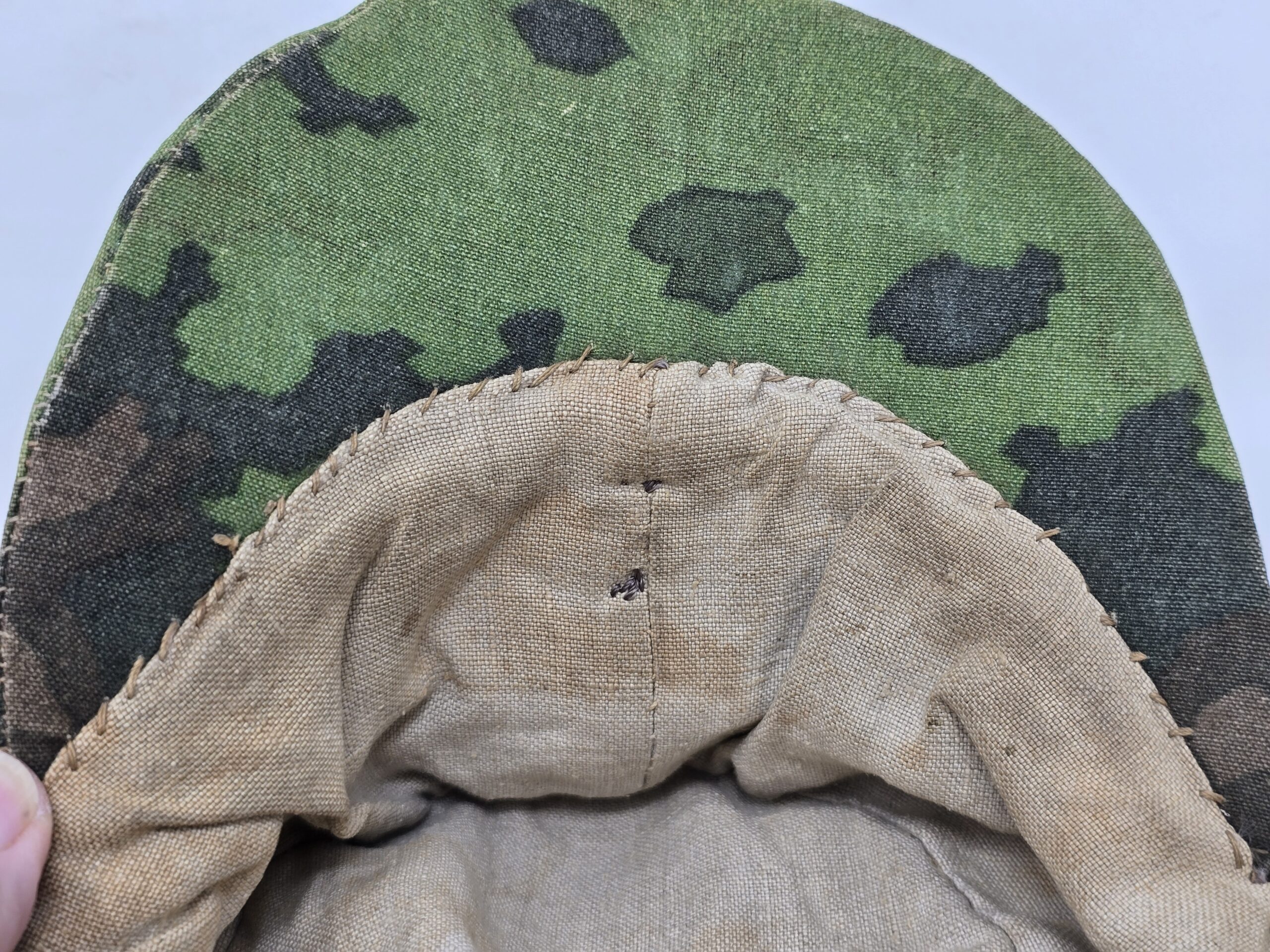 Interesting Field-Made Waffen-SS Camouflage Cap - Image 17