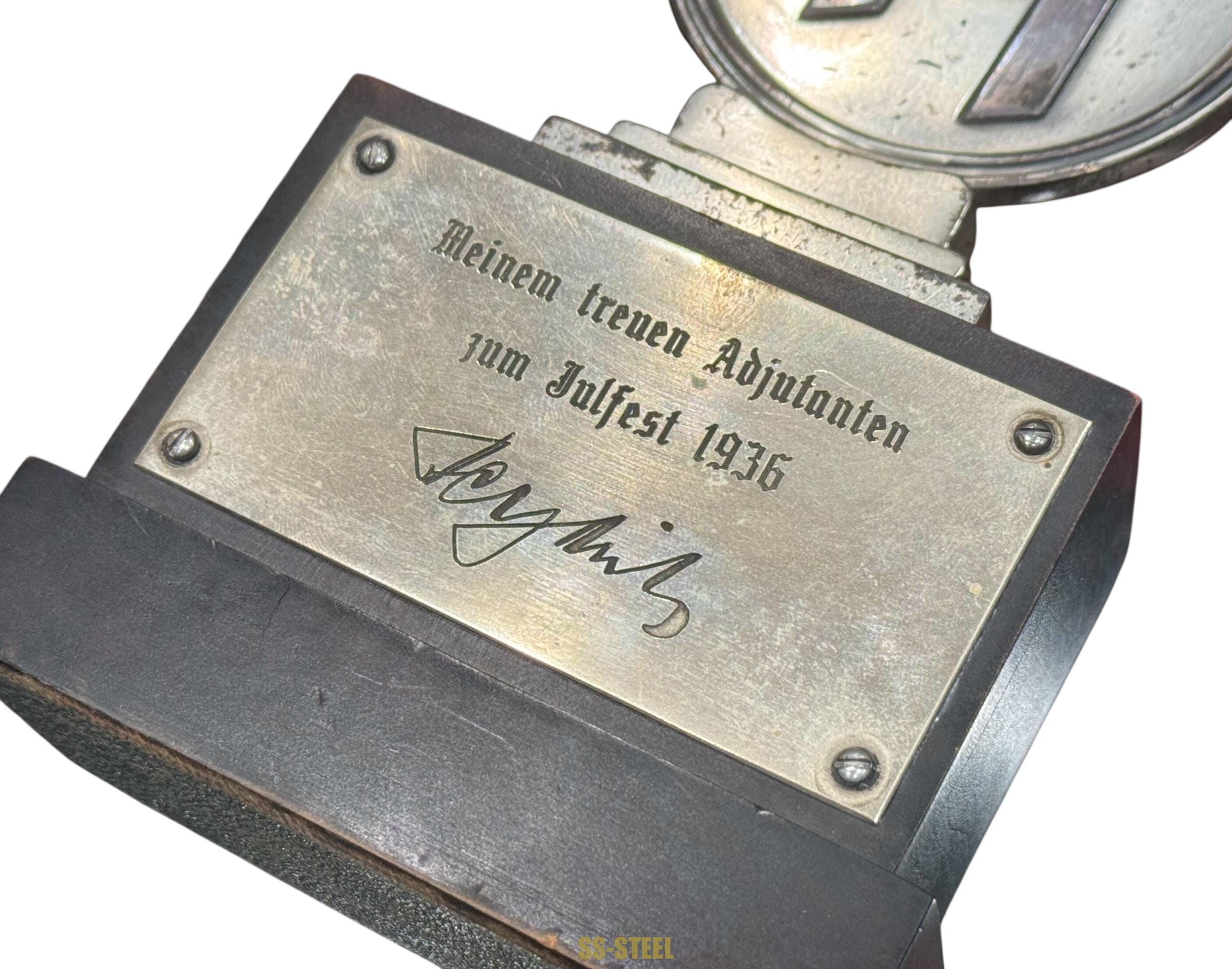 Heydrich Julfest SS Plaque Presented to His Adjutant - Image 6