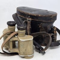 German WWII Tropical Tan Camouflage Binoculars, Vet Bringback