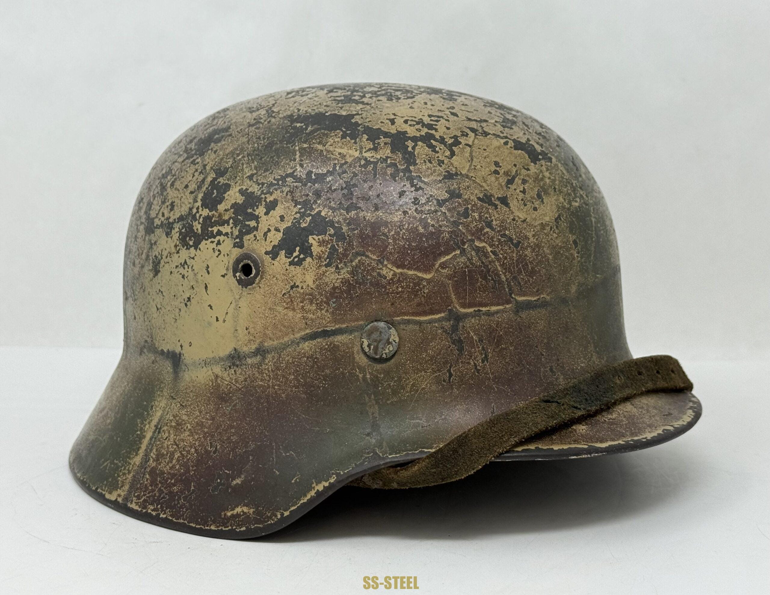 Heer M40 Single Decal Normandy Ex Net Camo Helmet - Image 3