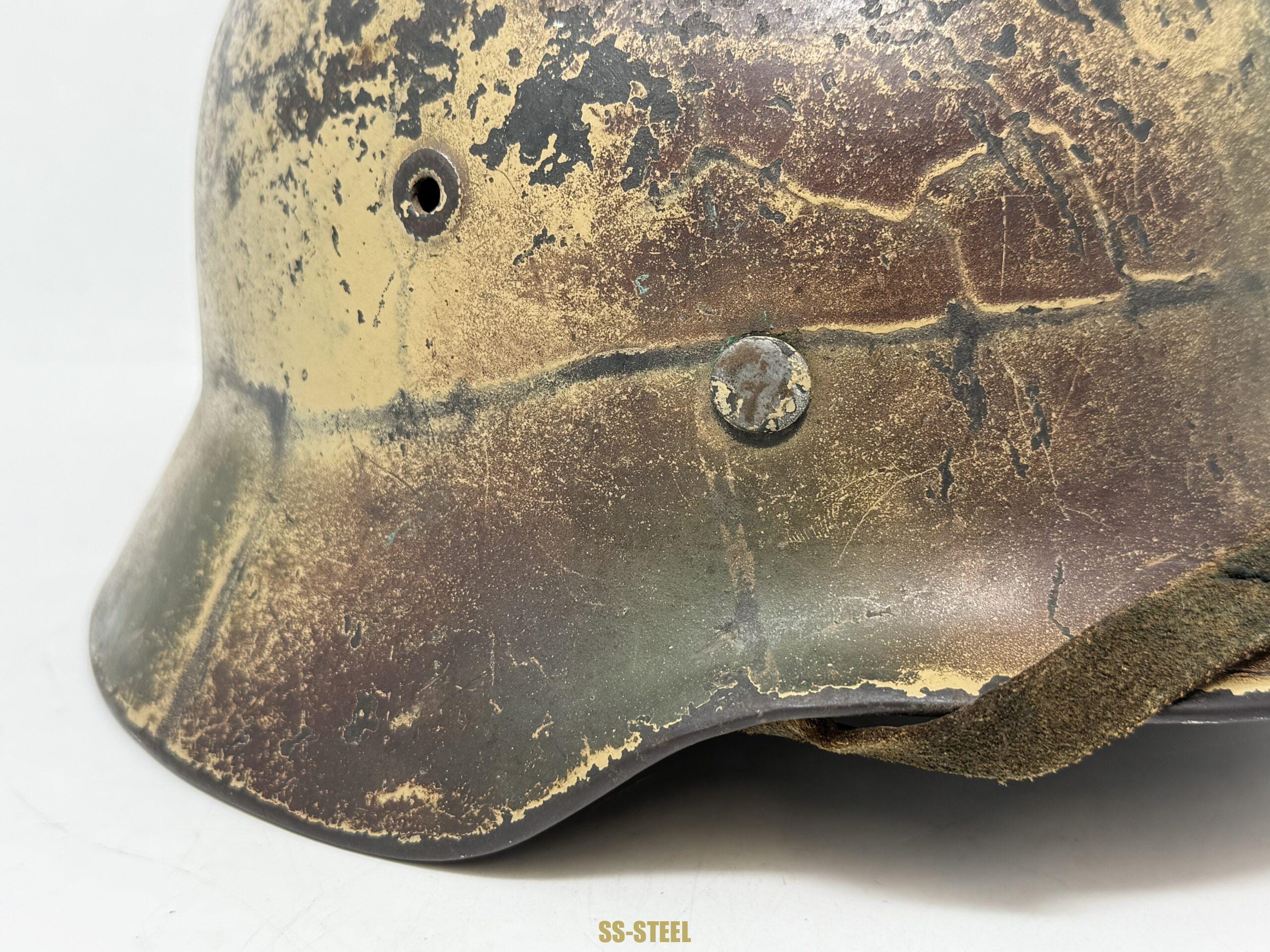 Heer M40 Single Decal Normandy Ex Net Camo Helmet - Image 13