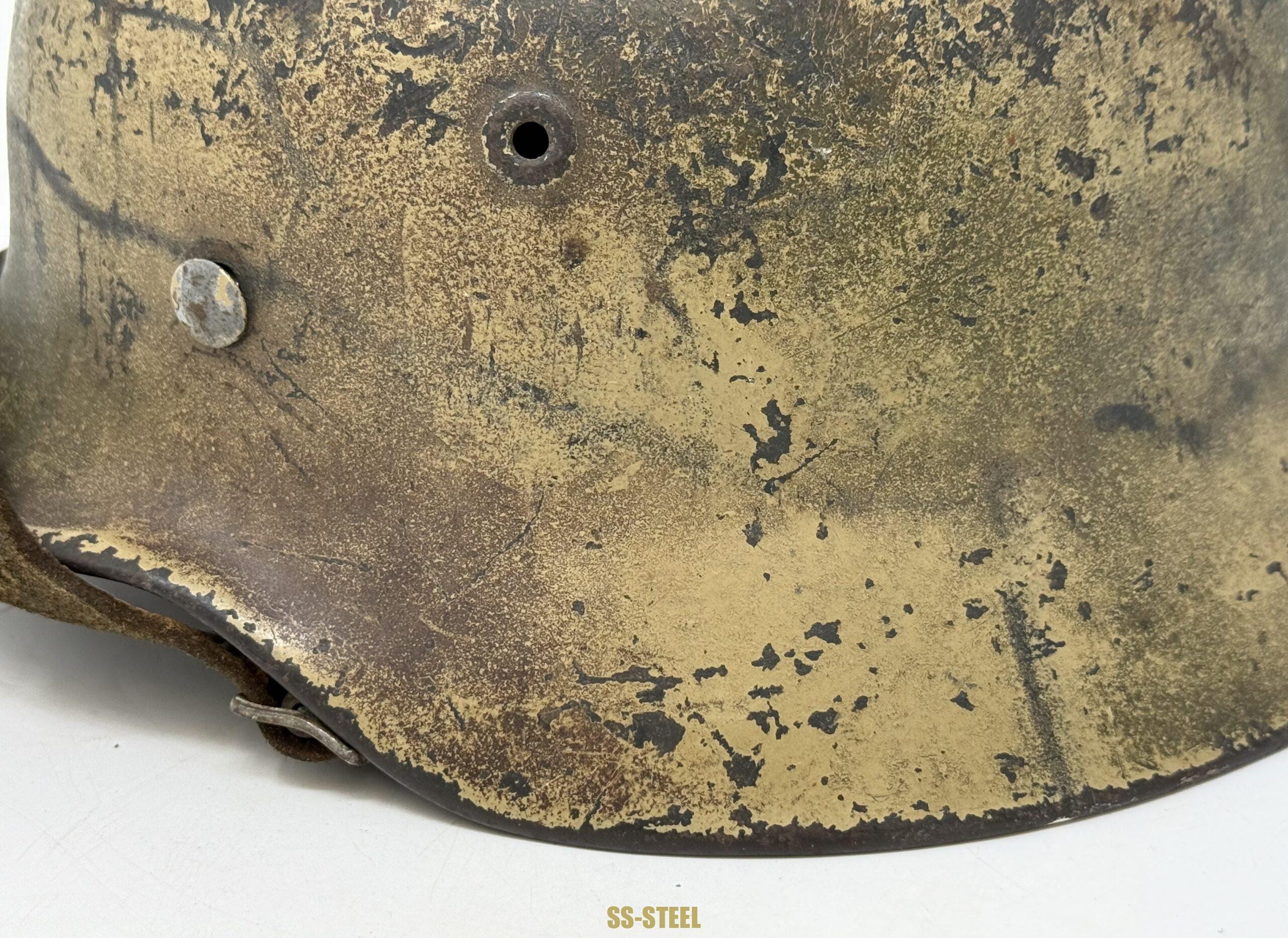 Heer M40 Single Decal Normandy Ex Net Camo Helmet - Image 15