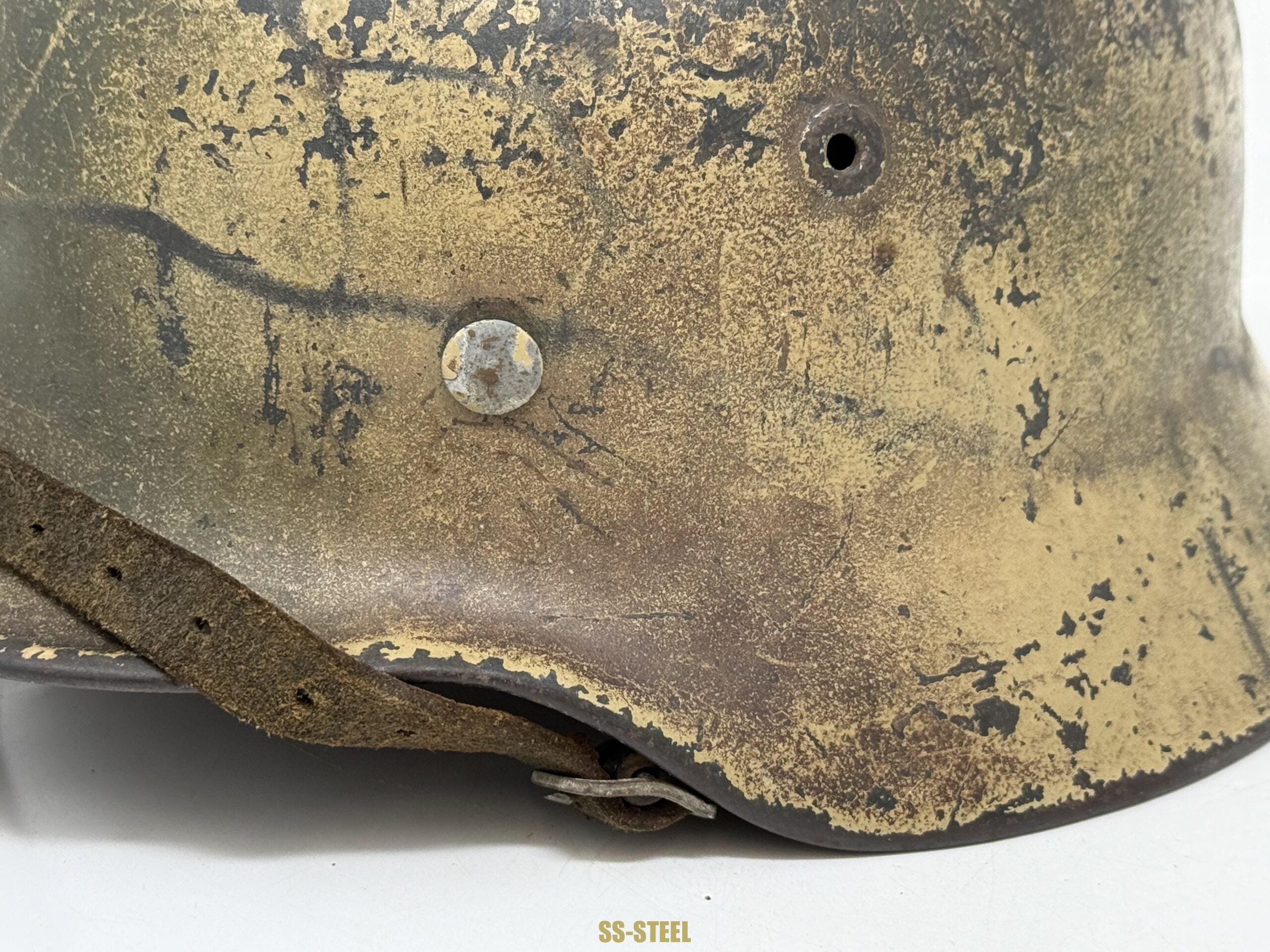 Heer M40 Single Decal Normandy Ex Net Camo Helmet - Image 16