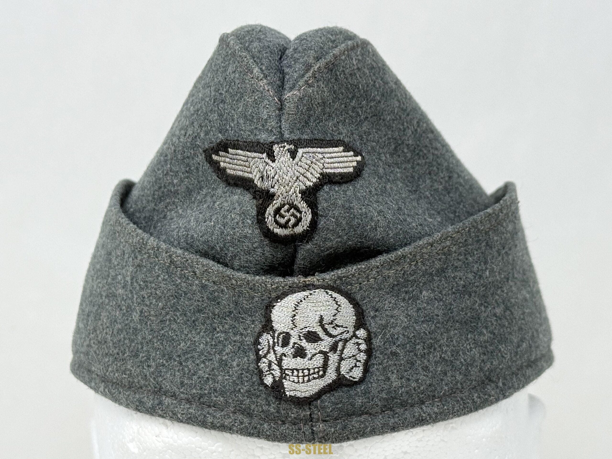 SS NCO or Officer M40 Schiffchen Cap -Flatwire - Image 9