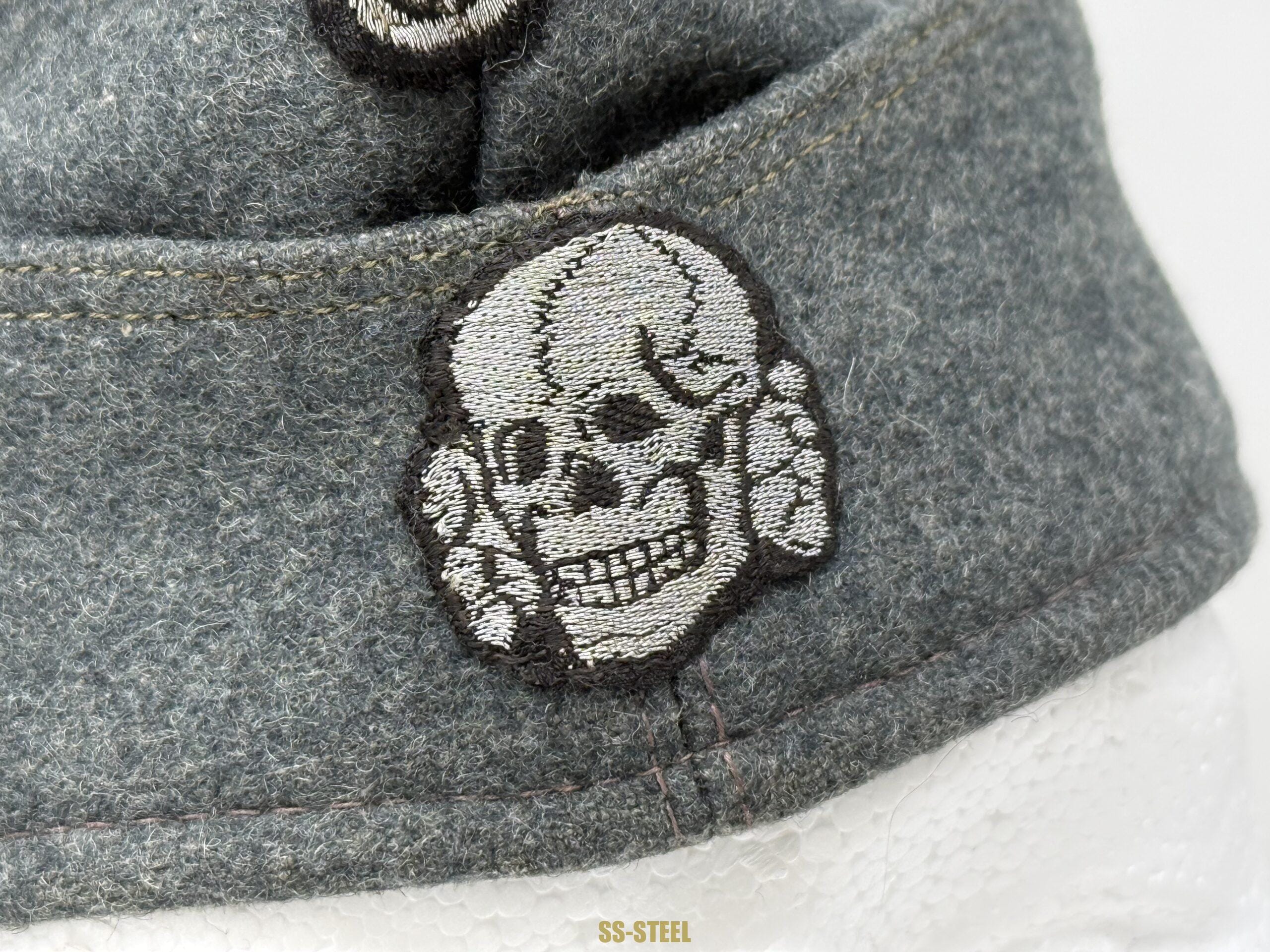 SS NCO or Officer M40 Schiffchen Cap -Flatwire - Image 12