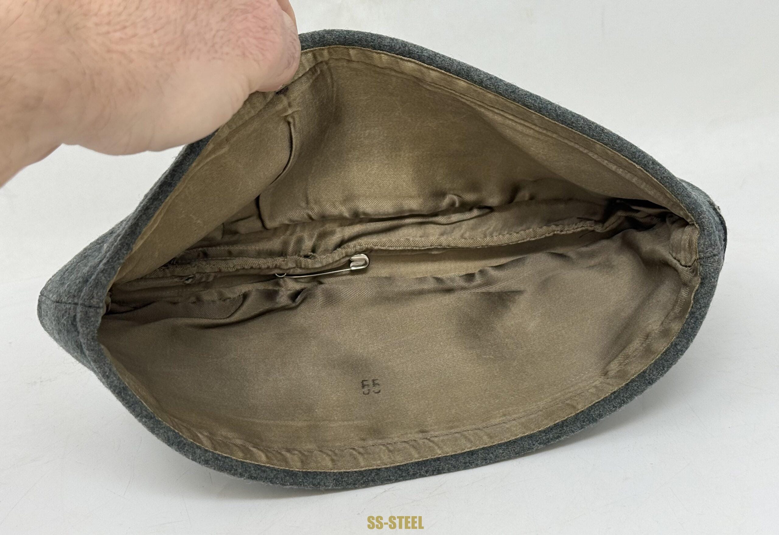 SS NCO or Officer M40 Schiffchen Cap -Flatwire - Image 17