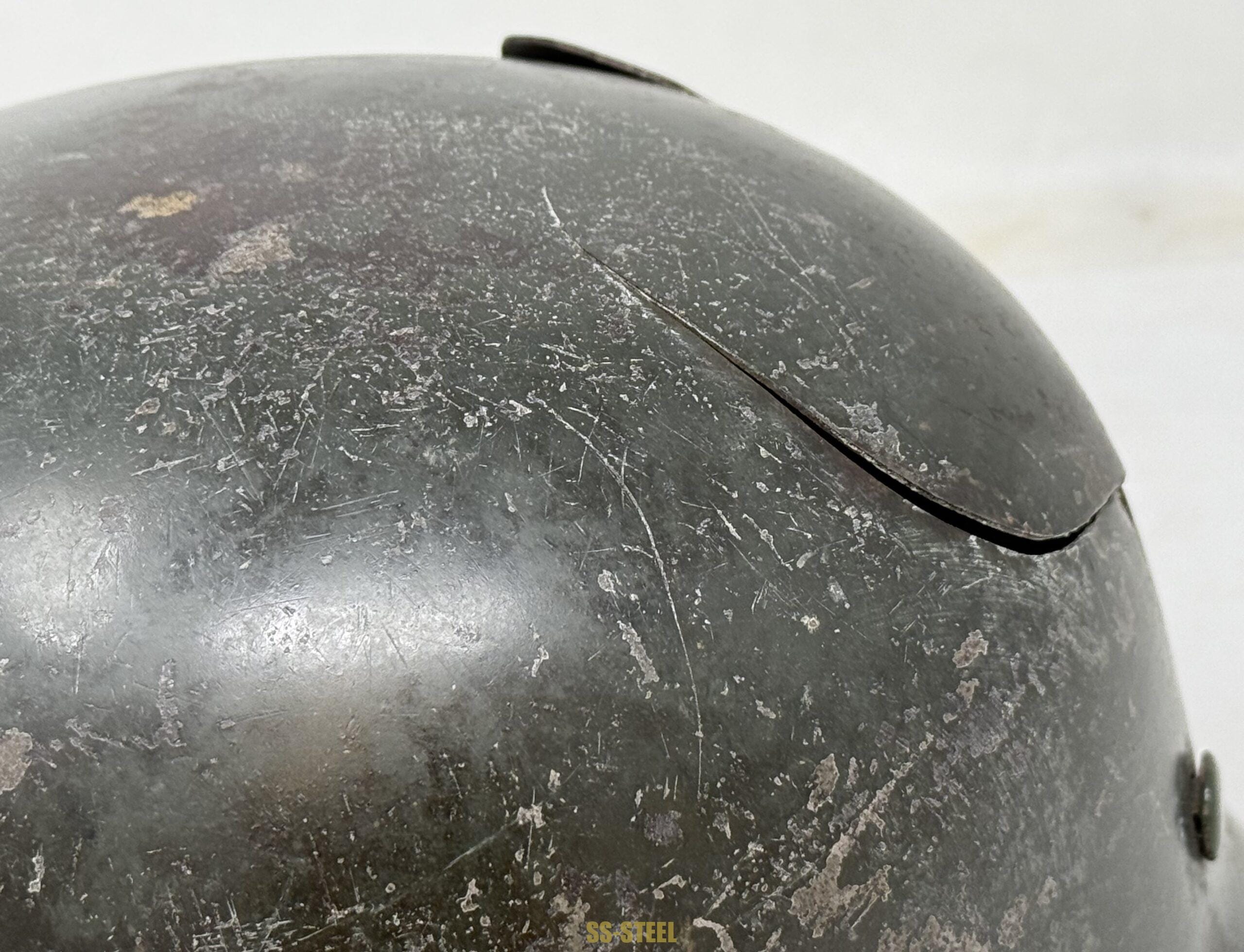 Heer M35 Double Decal Whitewah Camo Battle Damage Helmet - Image 23