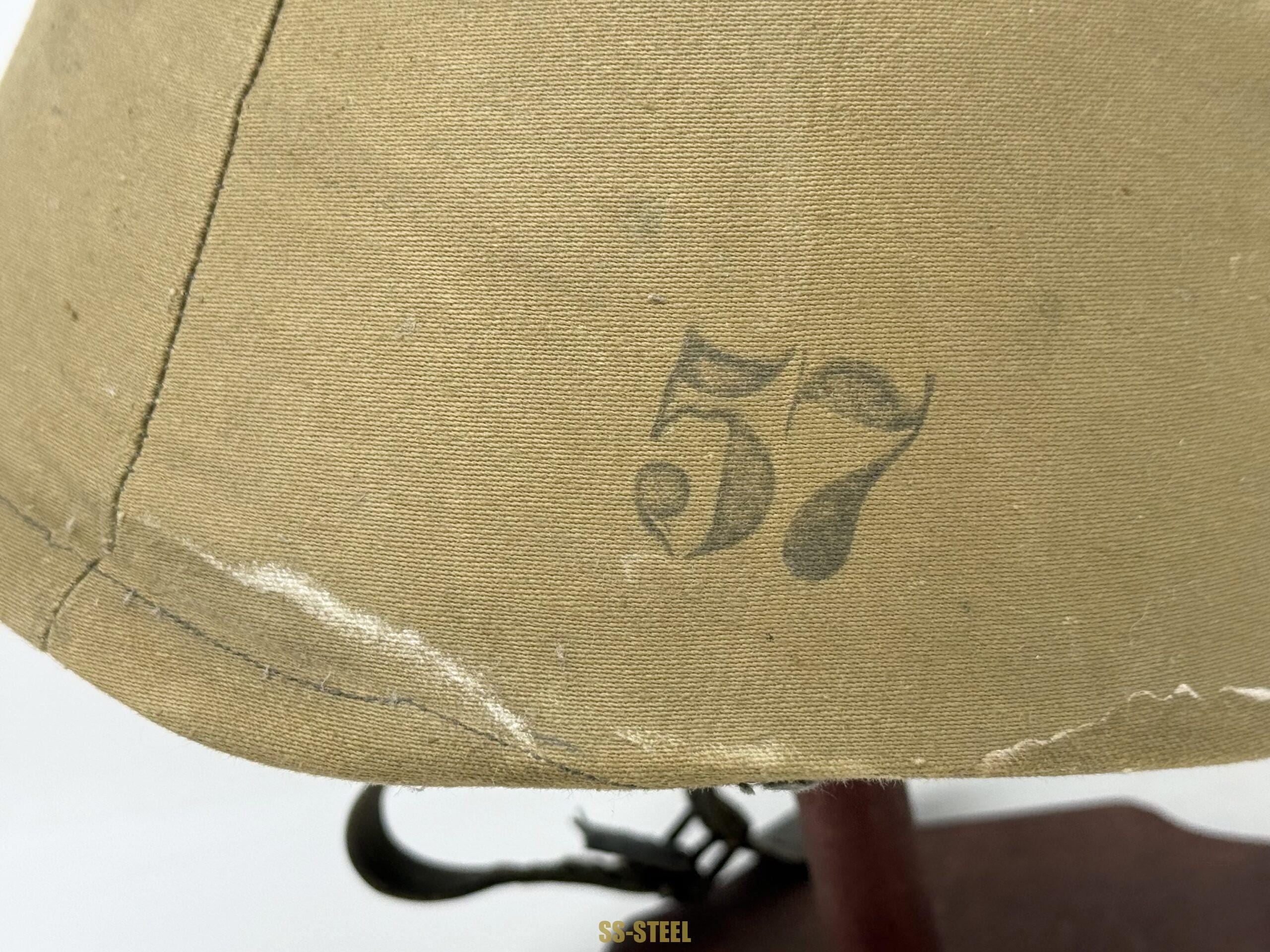 Italian M33 Helmet With Tan Camo Cover - Image 8