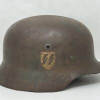 SS M35 Double Decal Helmet-Battle Damage NAMED