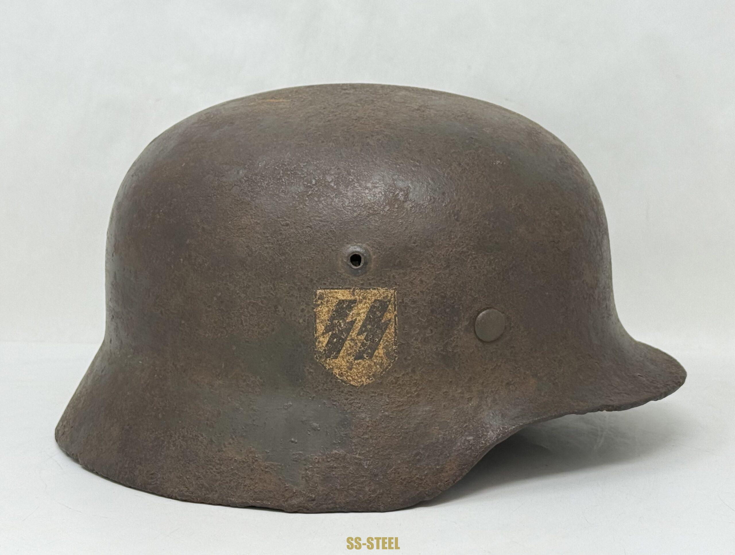 SS M35 Double Decal Helmet-Battle Damage NAMED