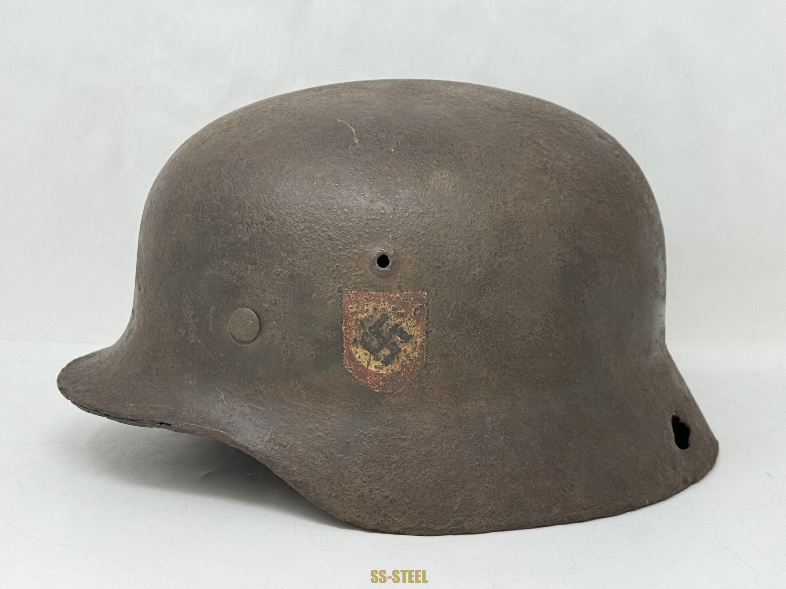 SS M35 Double Decal Helmet-Battle Damage NAMED - Image 4