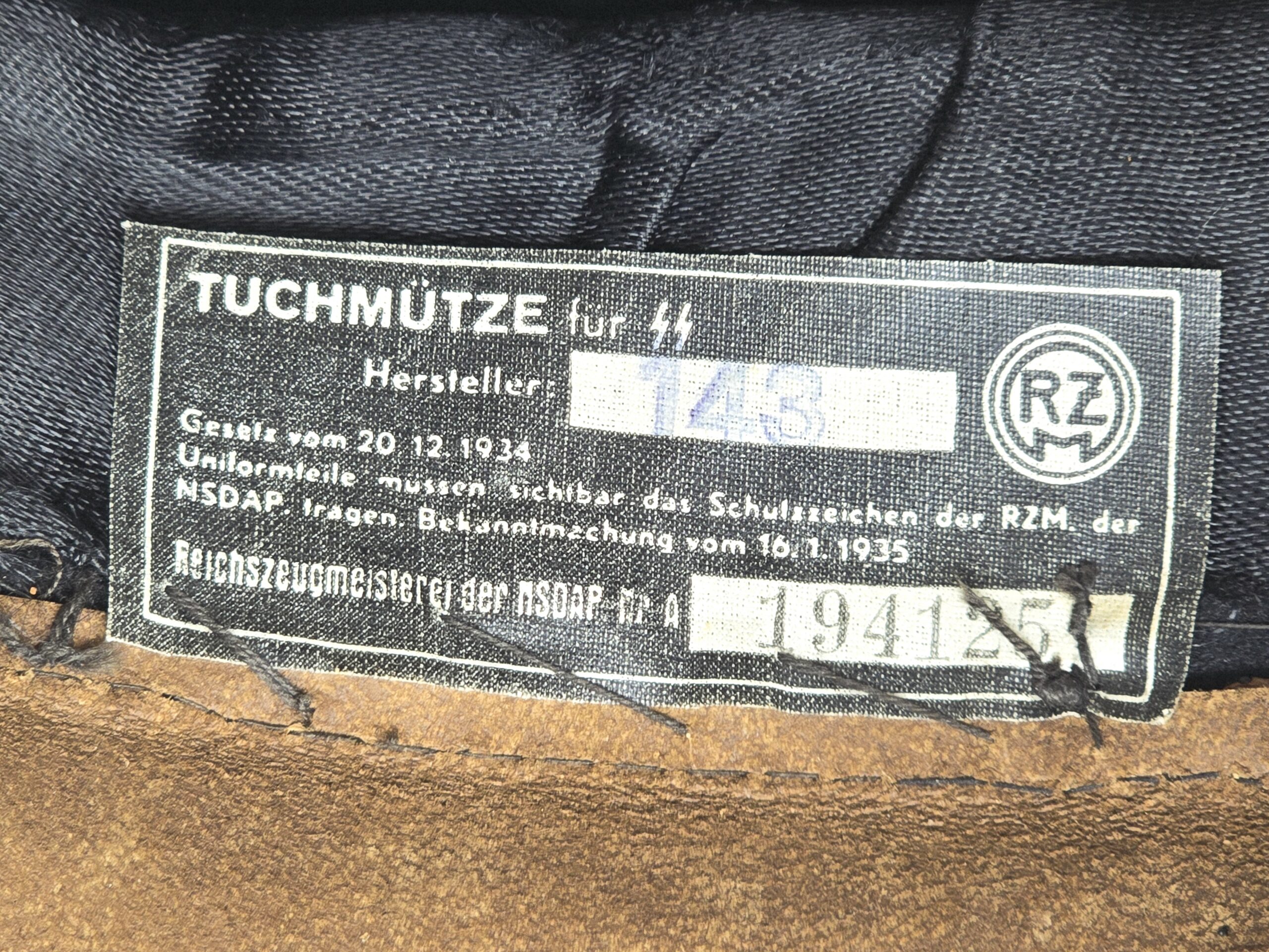 Beautiful Allgemeine-SS Officer's Visor Cap, Named - Image 11