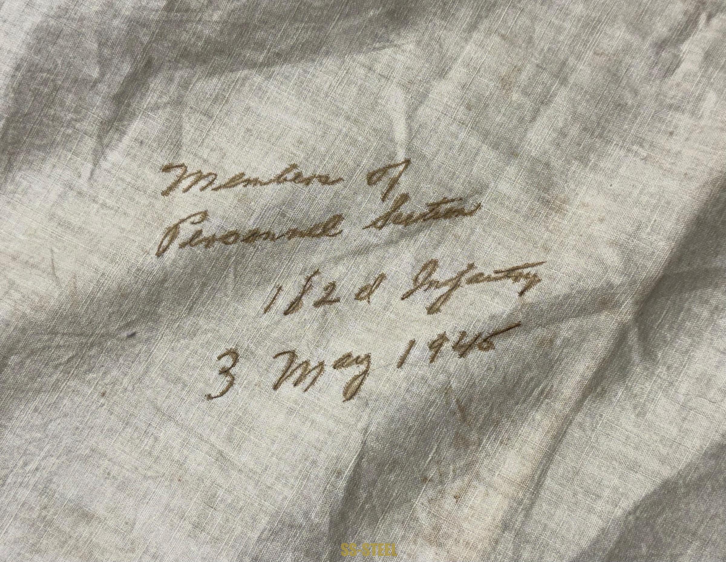 Captured Japanese Barracks Flag-Veteran Signed 182nd Infantry - Image 4