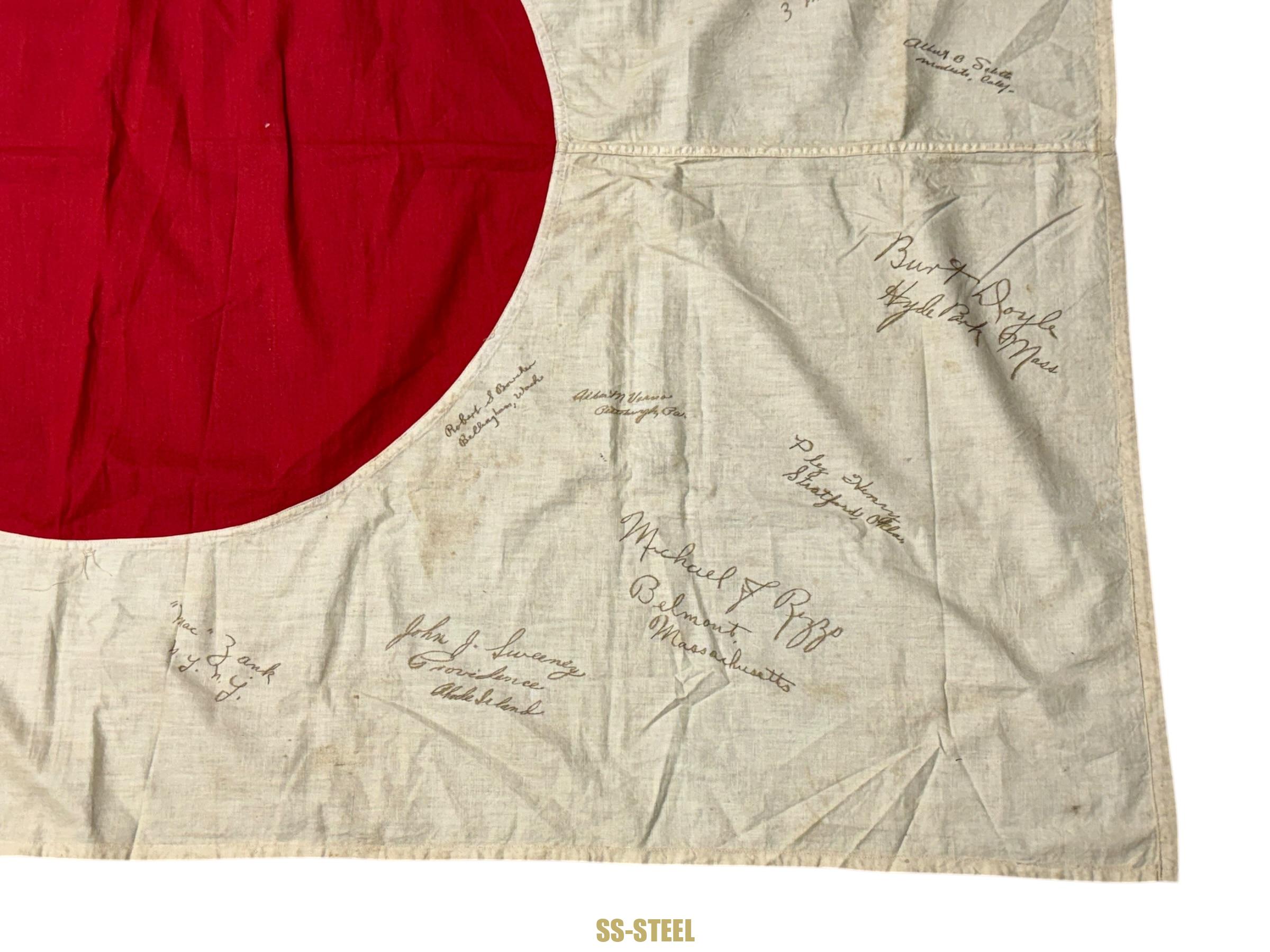 Captured Japanese Barracks Flag-Veteran Signed 182nd Infantry - Image 8
