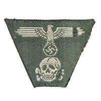 Feldgrau SS M43 Cap Trapezoid Insignia -Uniform Removed