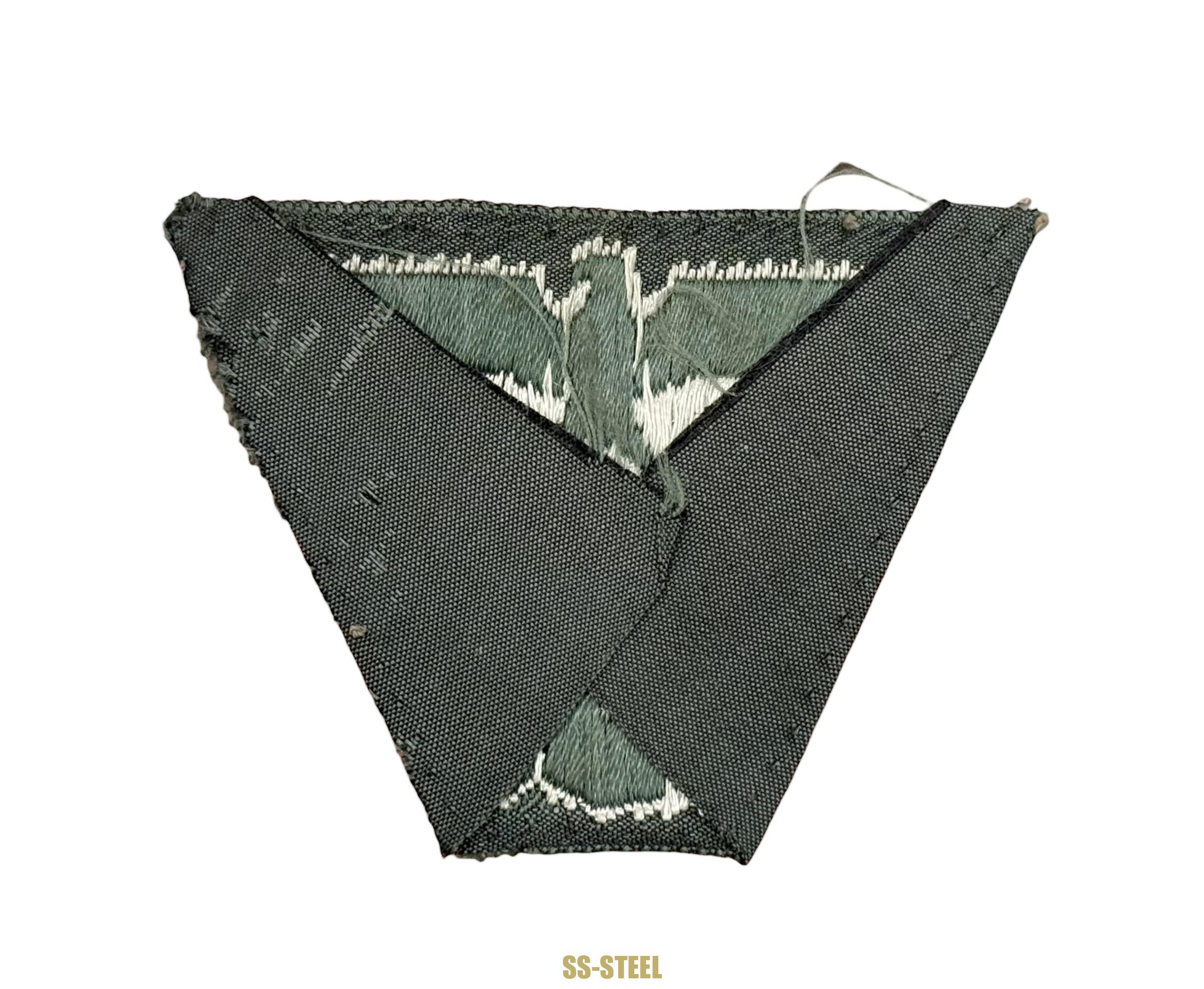Feldgrau SS M43 Cap Trapezoid Insignia -Uniform Removed - Image 3