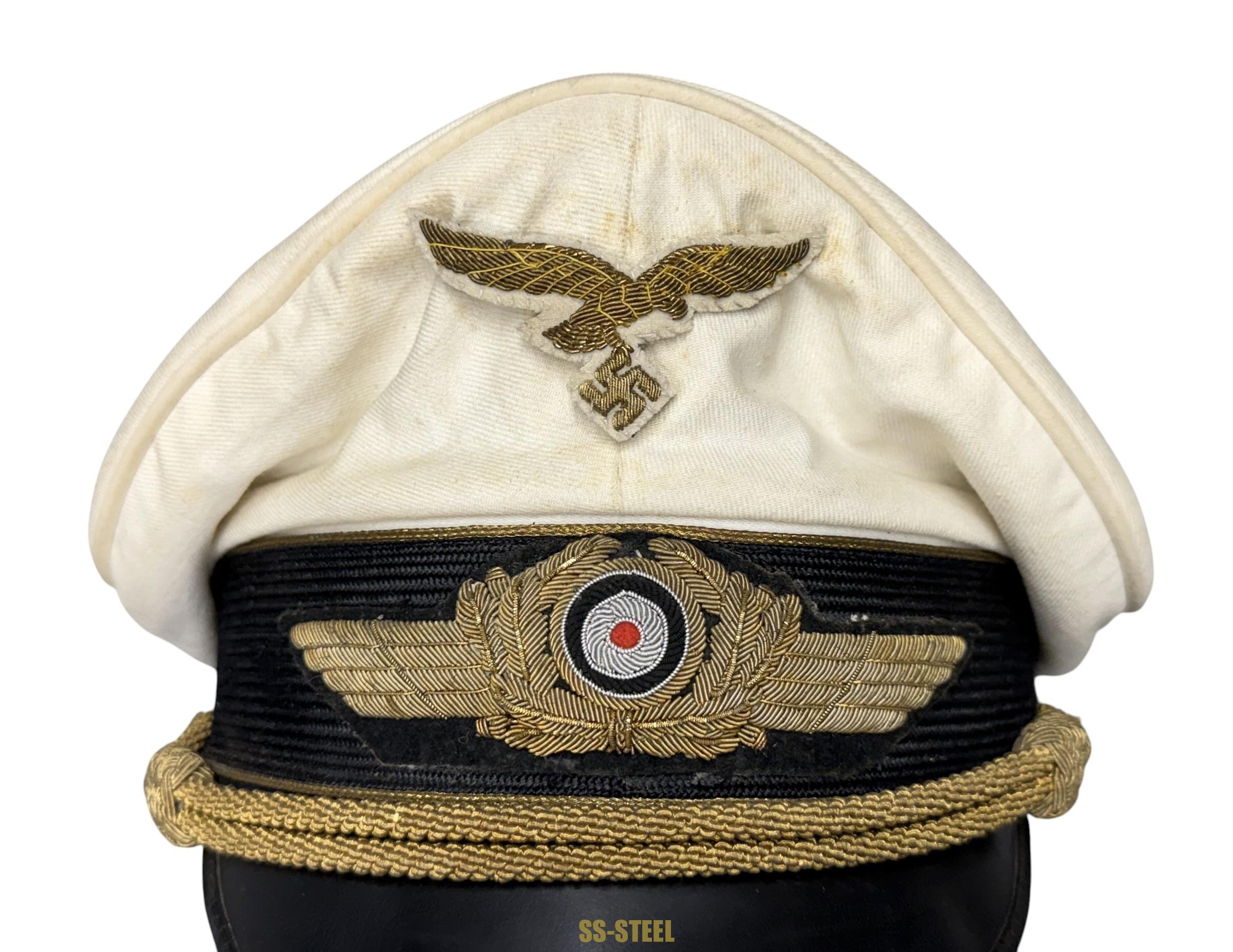Luftwaffe General's White Top Visor Cap - Image 2