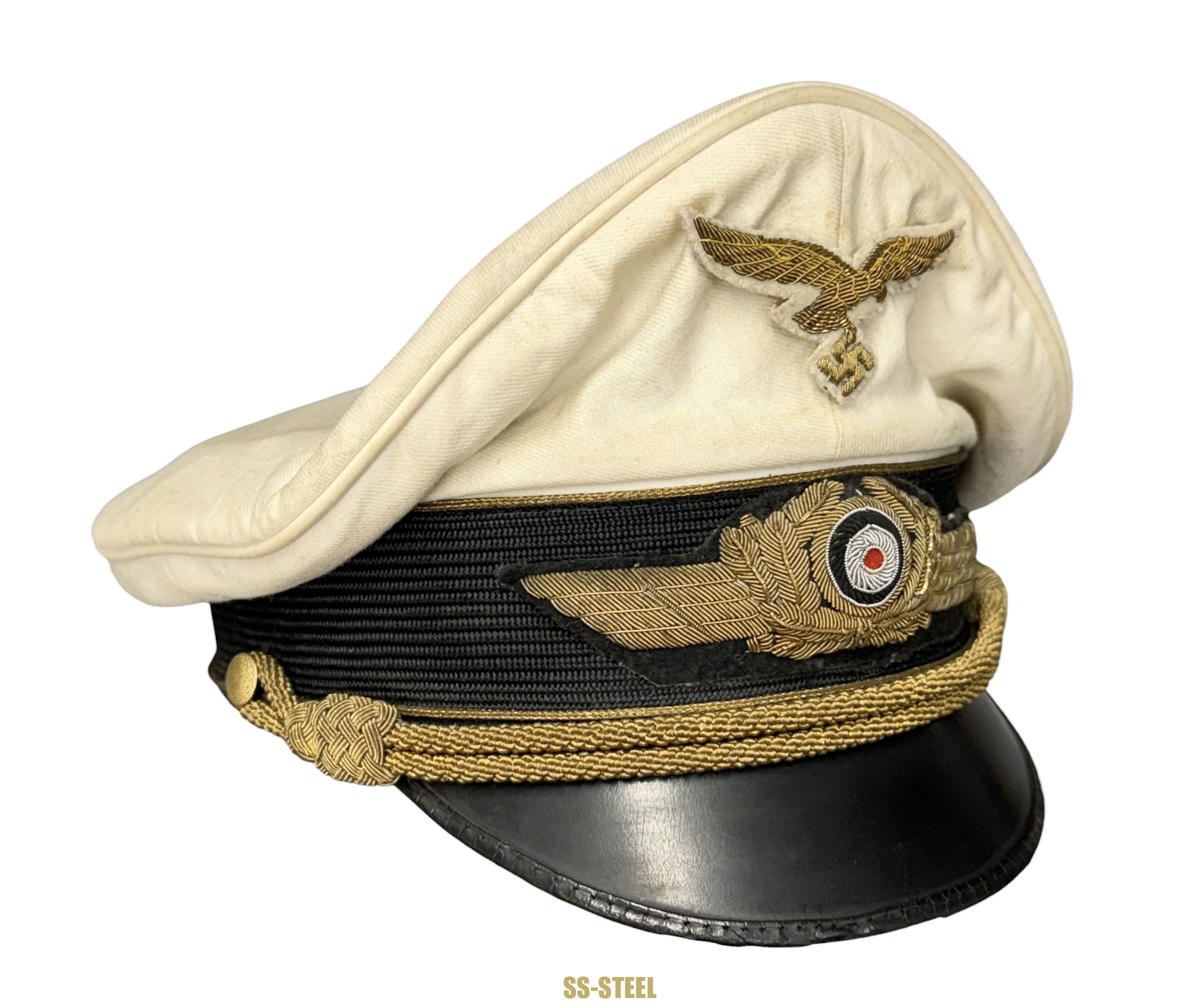 Luftwaffe General's White Top Visor Cap - Image 3