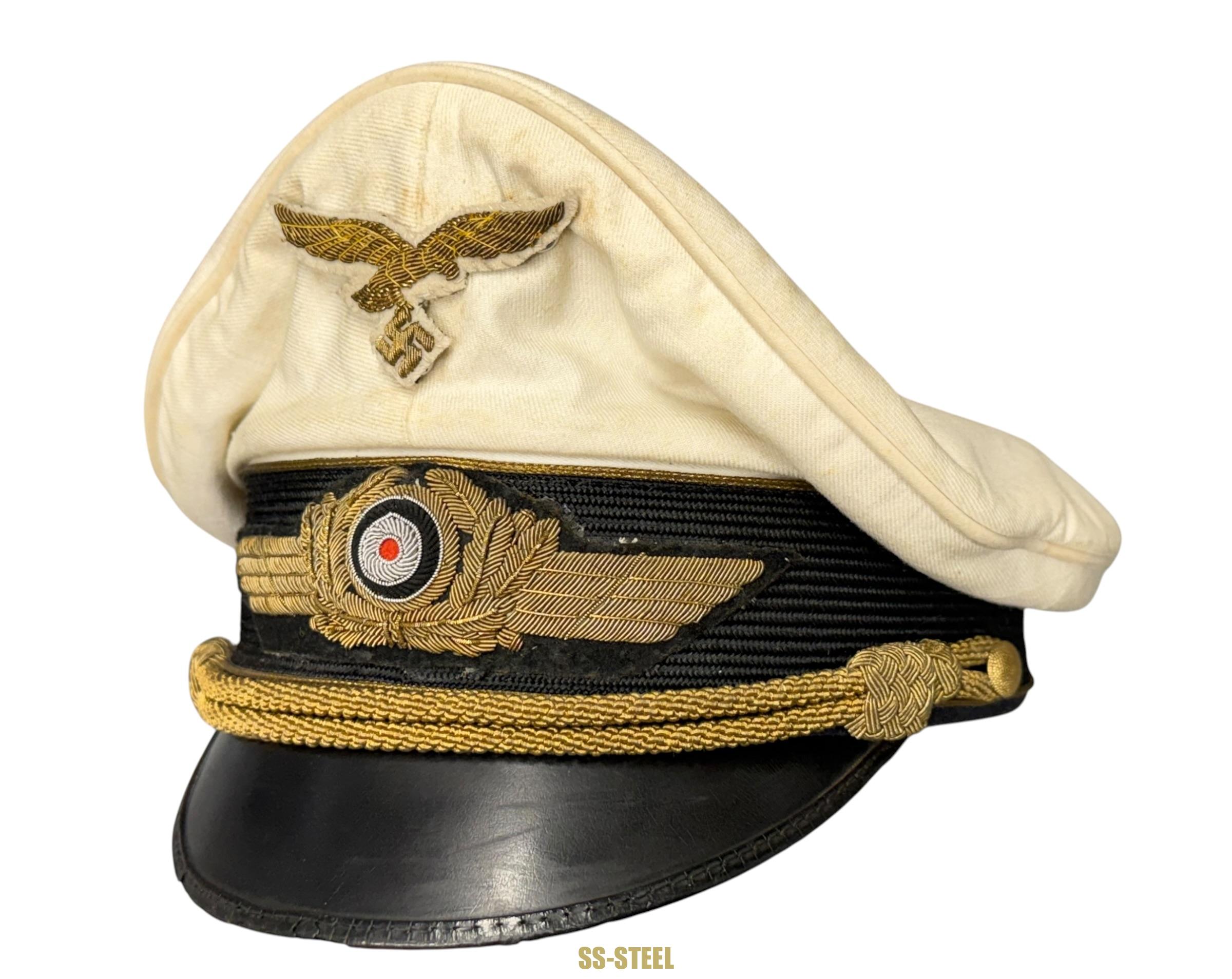 Luftwaffe General's White Top Visor Cap - Image 6