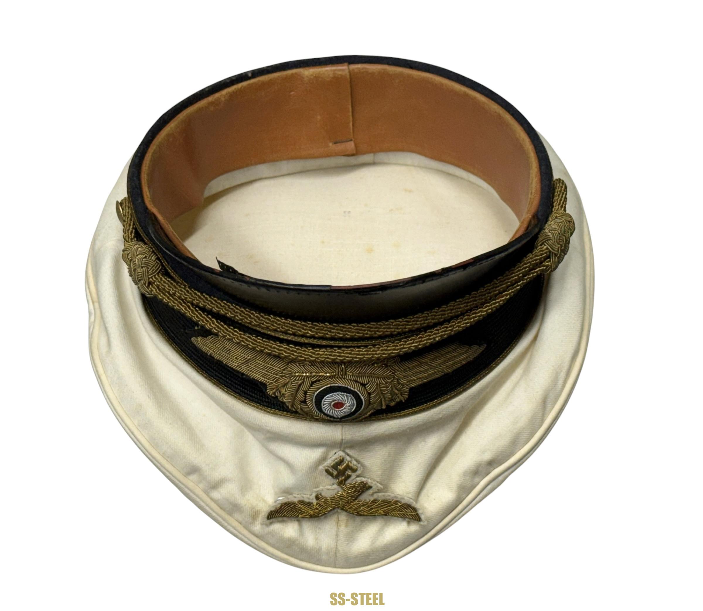 Luftwaffe General's White Top Visor Cap - Image 14