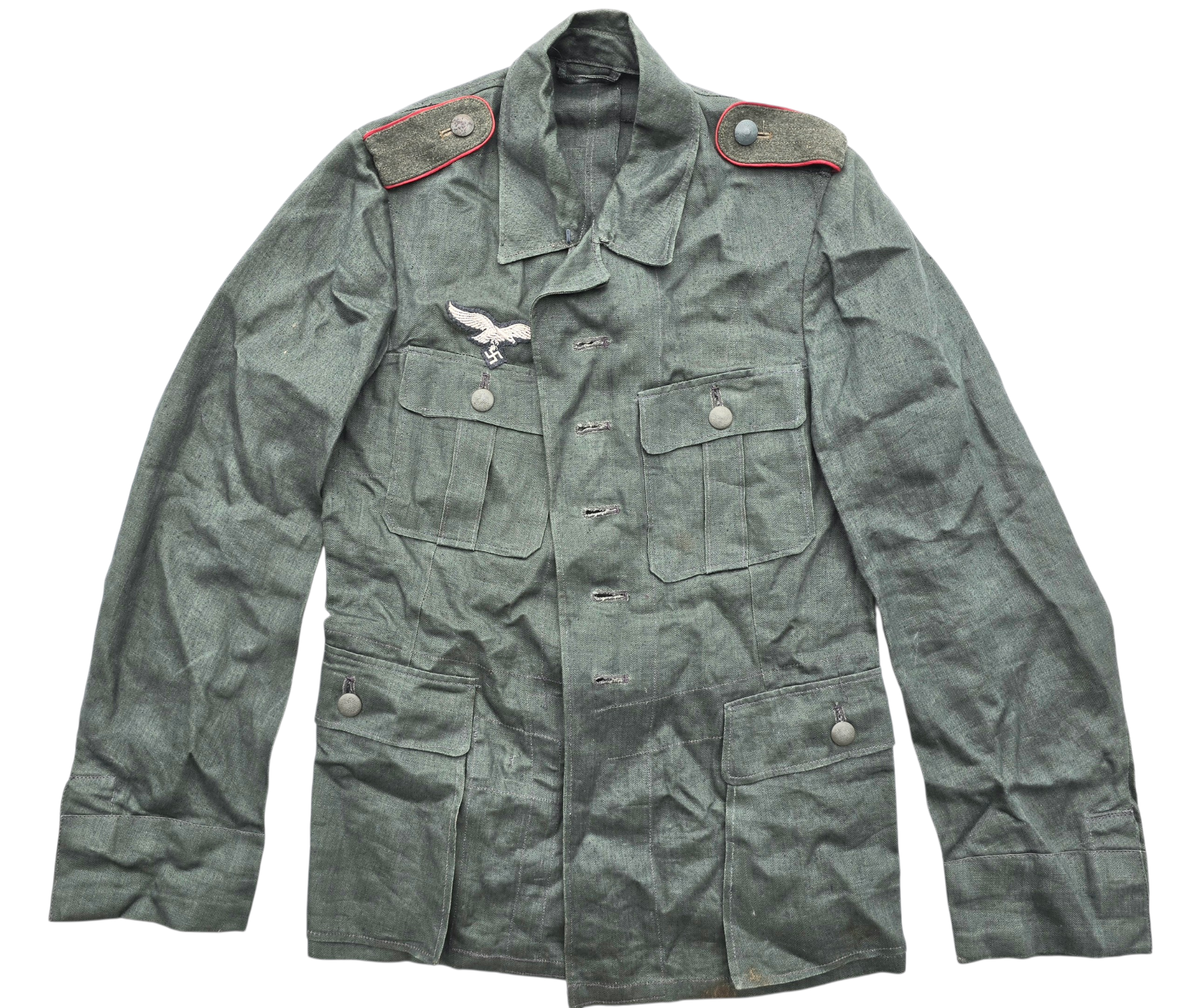 Mint Reed Green HBT Luftwaffe Tunic, FLAK - Image 12