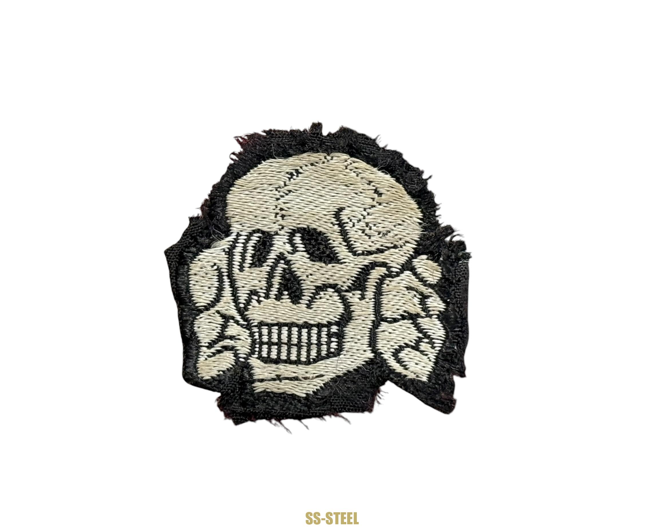 Waffen-SS Bevo Cap Skull, Service Worn