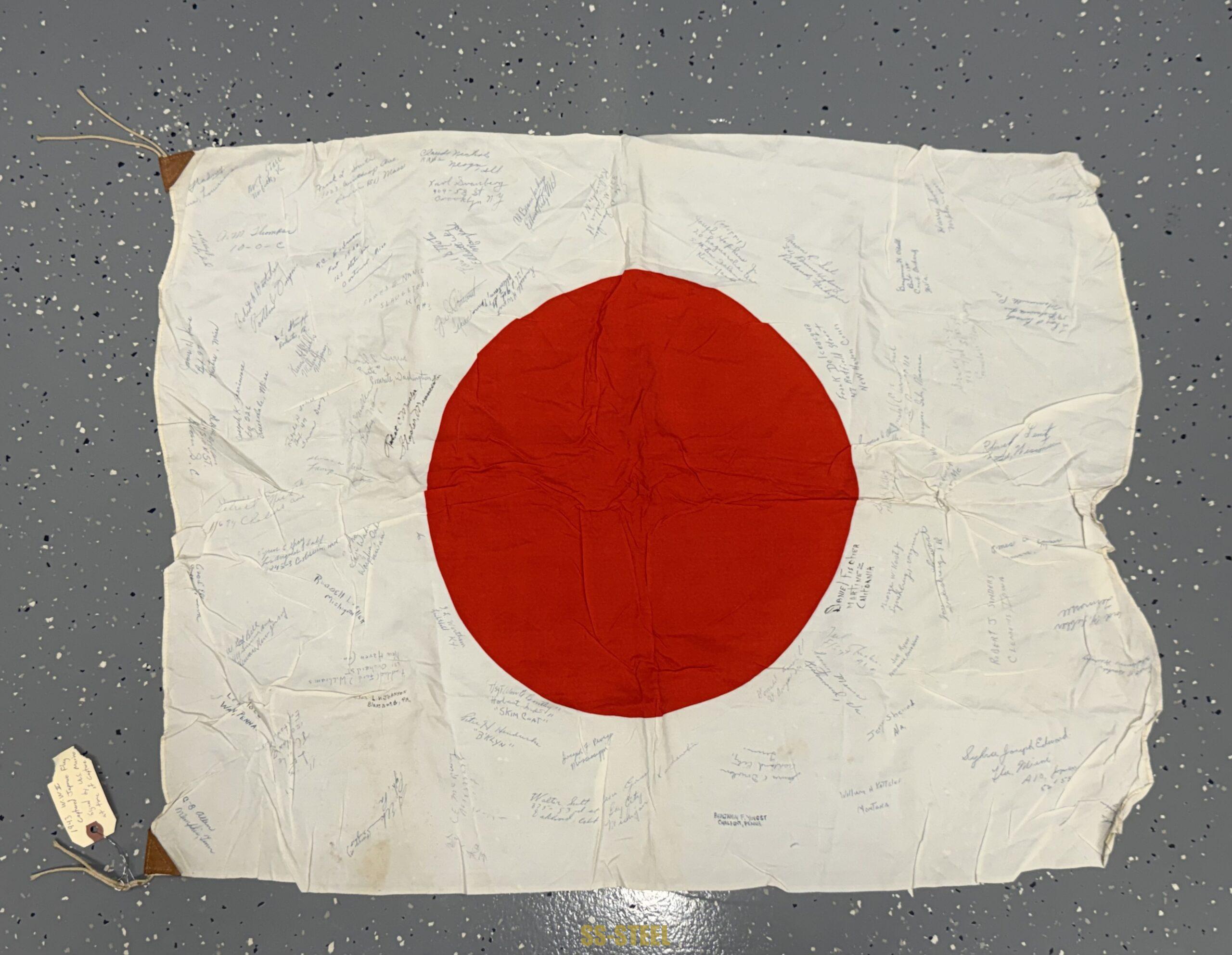 WWII Japanese Flag -US VET SIGNED MARINES