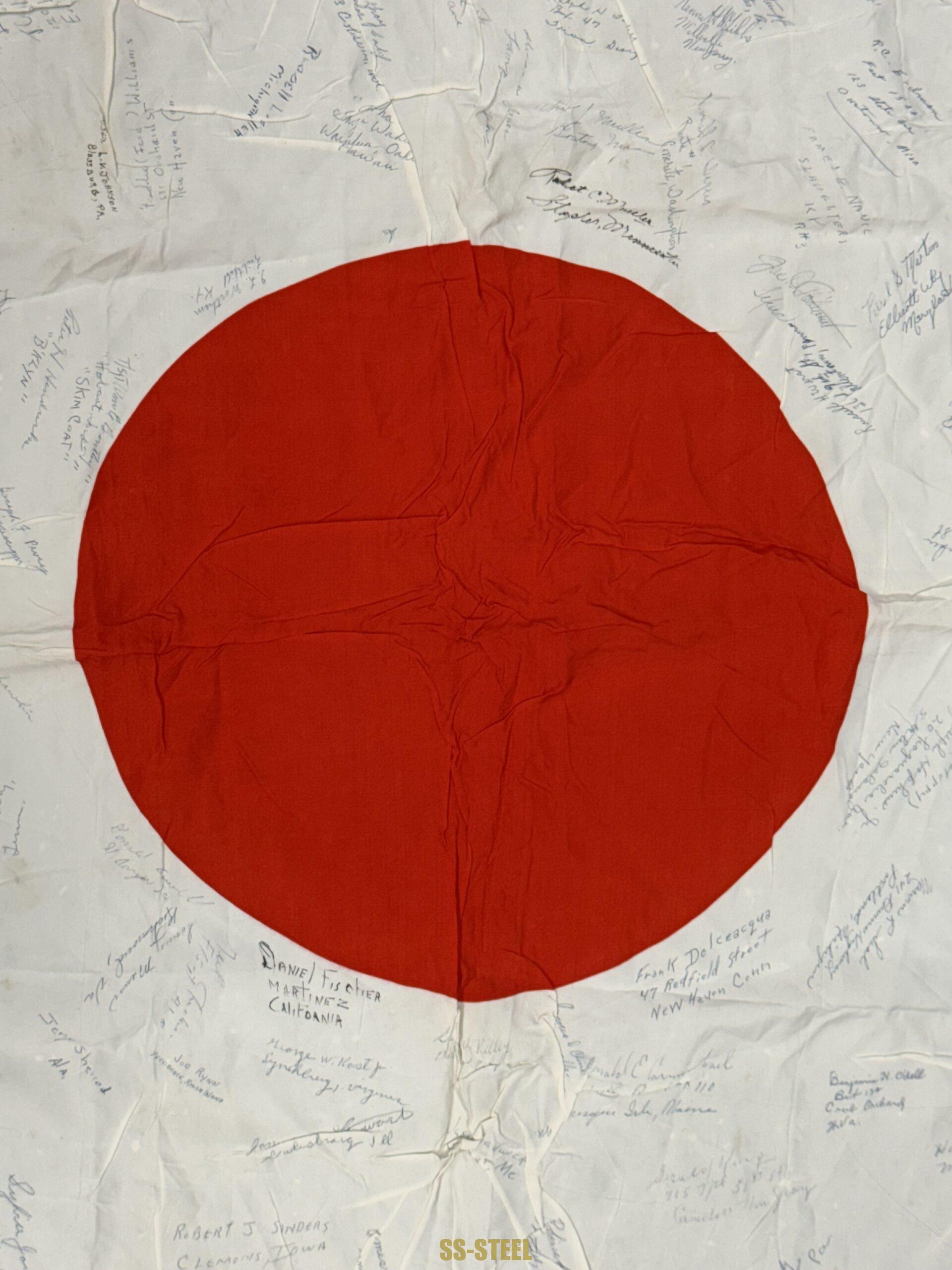 WWII Japanese Flag -US VET SIGNED MARINES - Image 2