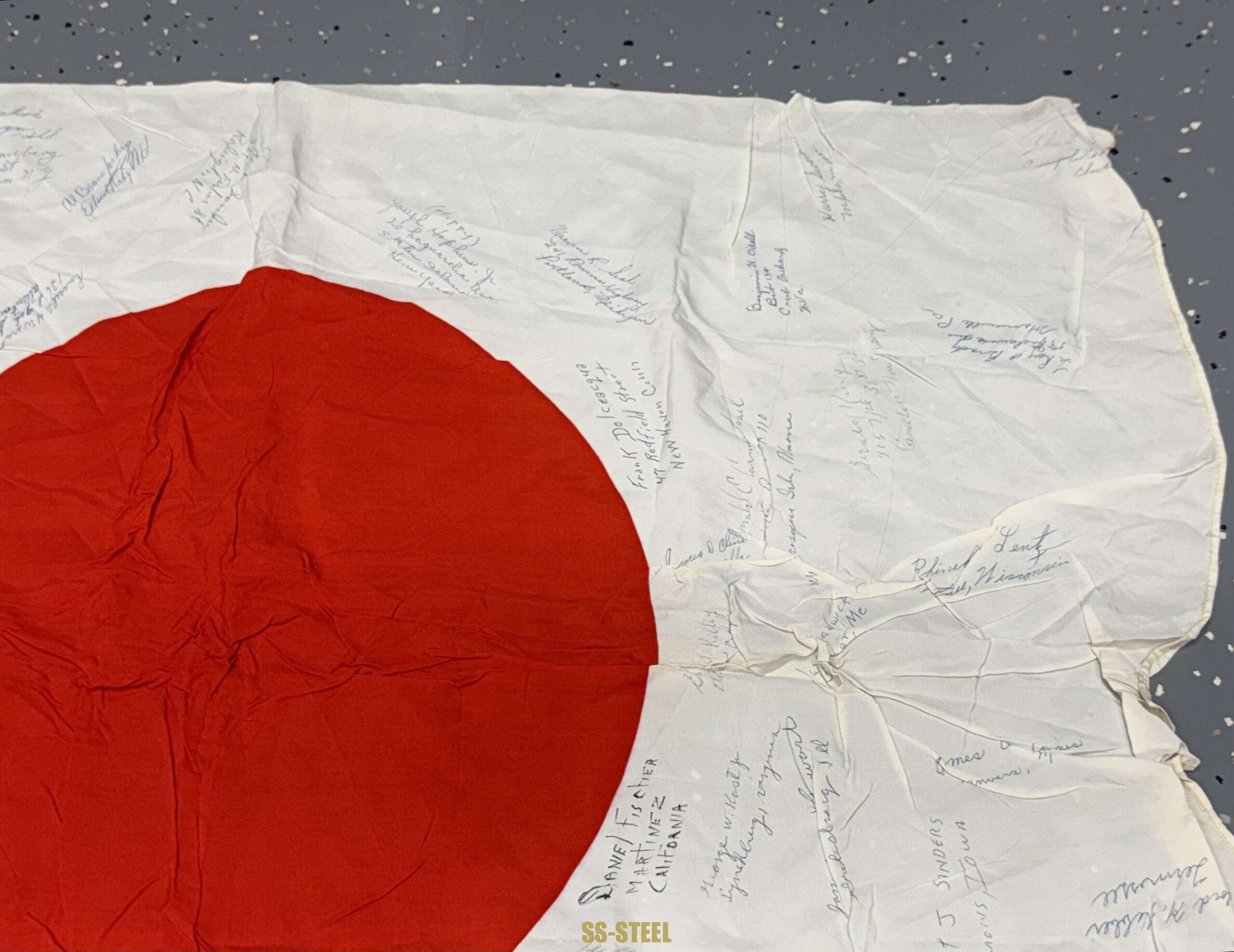 WWII Japanese Flag -US VET SIGNED MARINES - Image 6