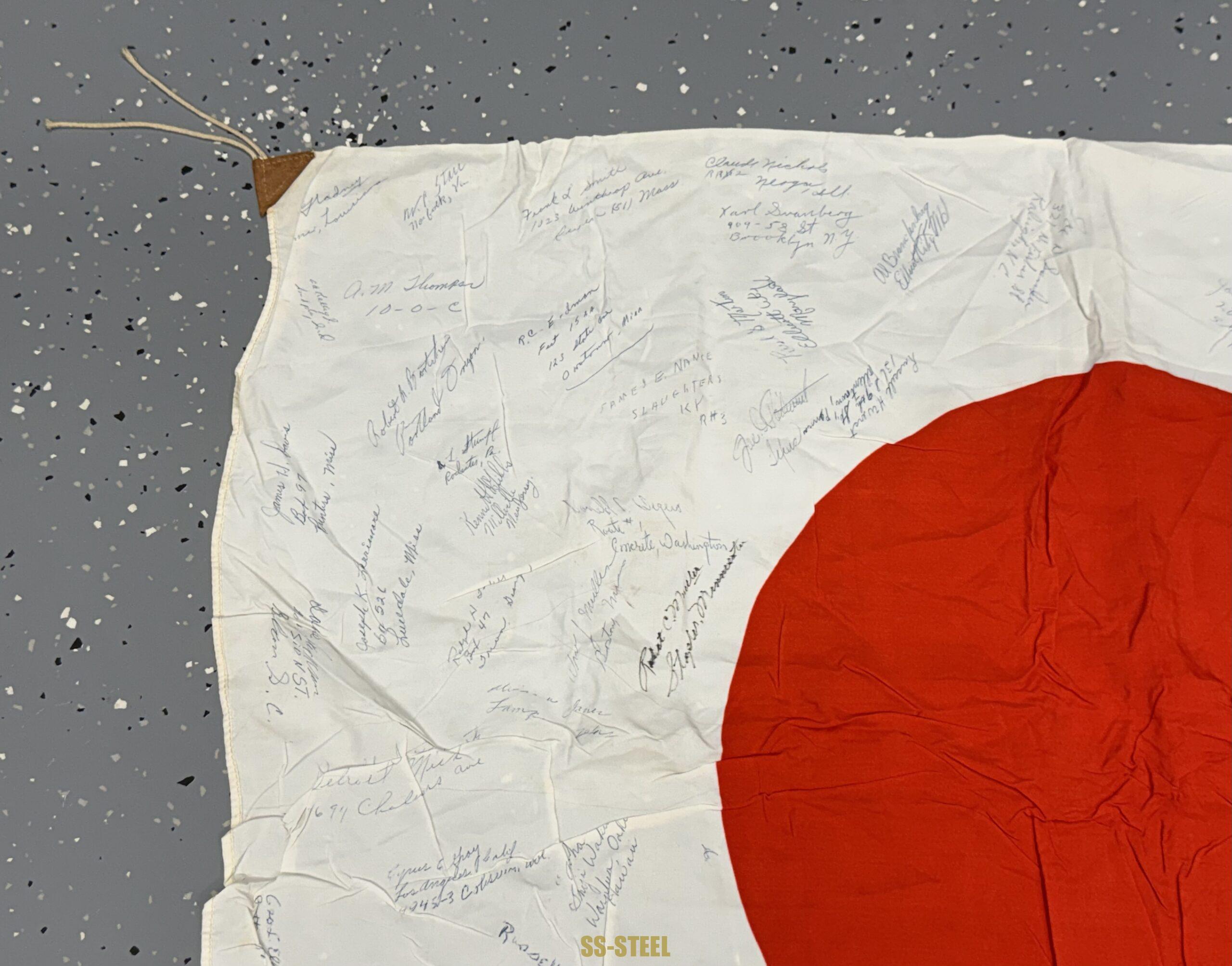 WWII Japanese Flag -US VET SIGNED MARINES - Image 7