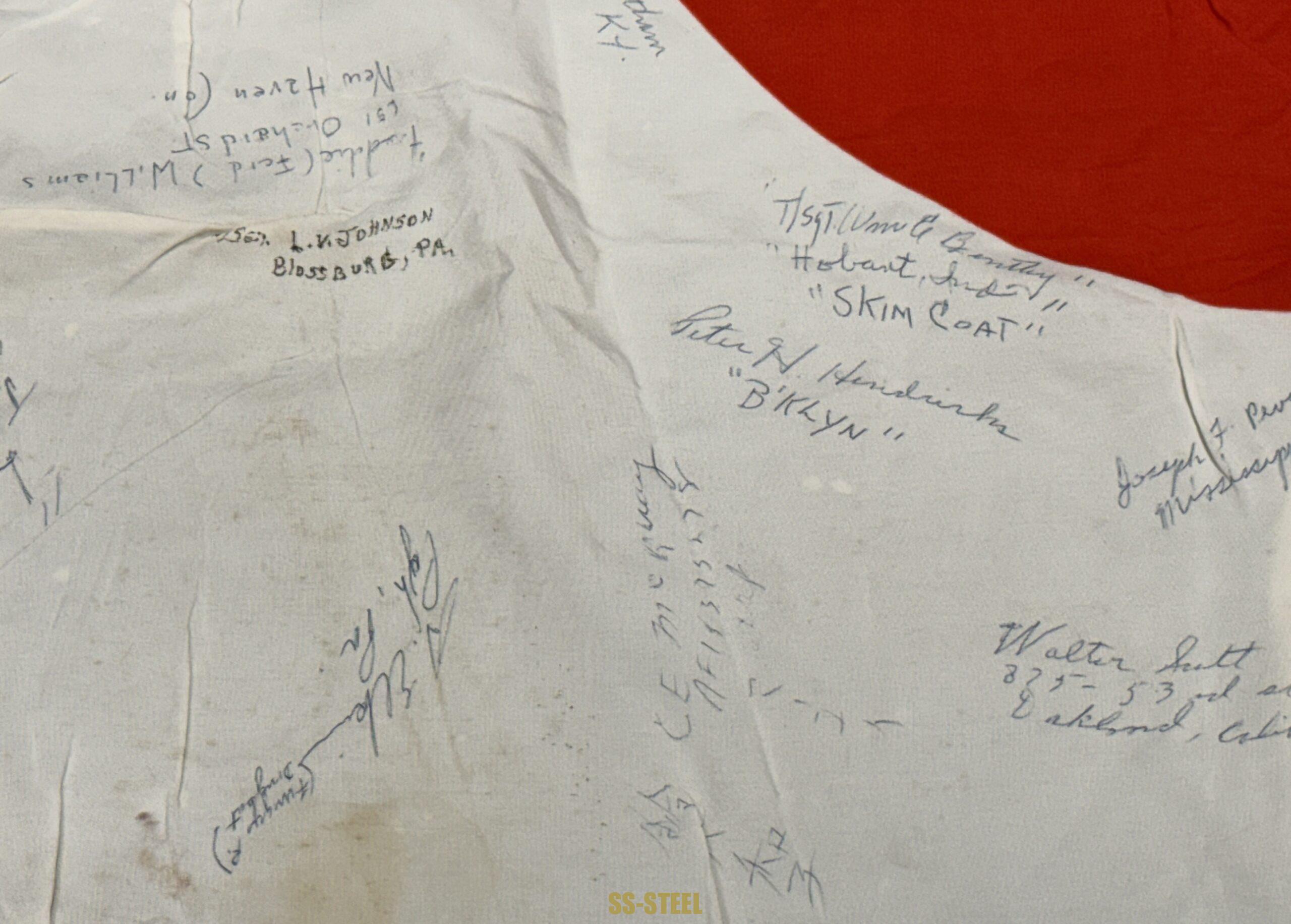 WWII Japanese Flag -US VET SIGNED MARINES - Image 10